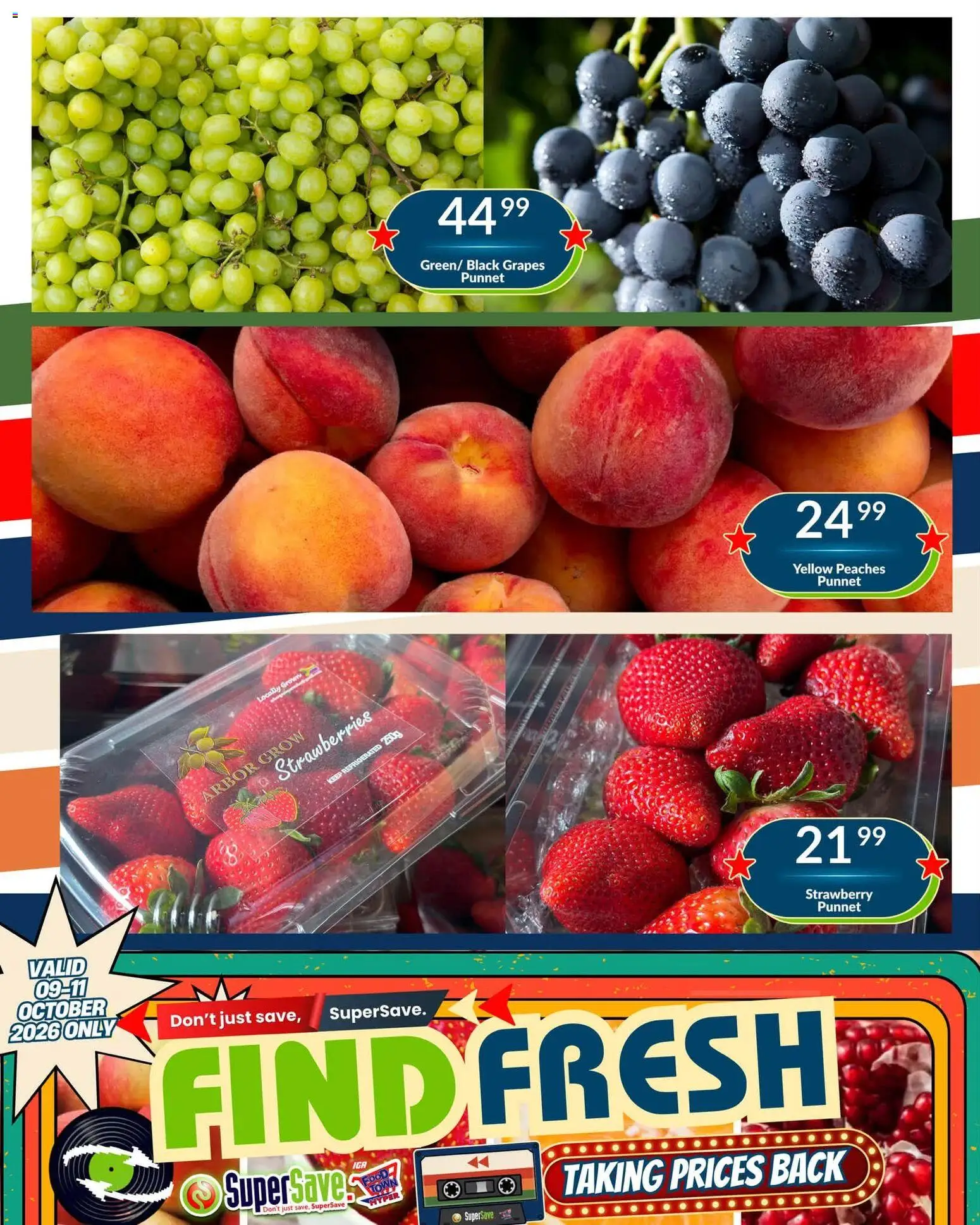 New Super Save catalogue – valid from 09/10/2026 | Page: 1 | Products: Strawberries, Grapes