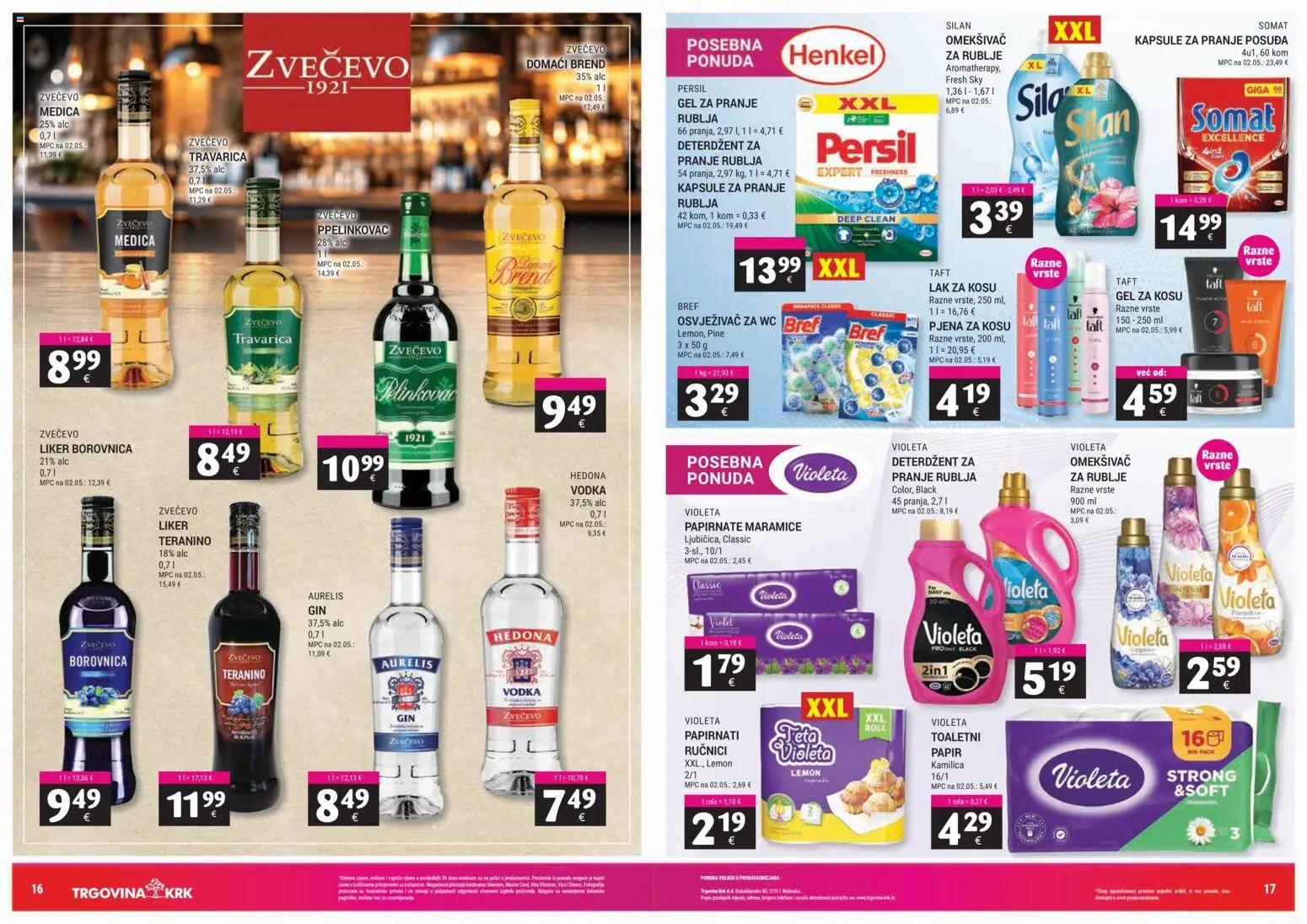 Trgovina Krk katalog | vrijedi od 16.10.2026 | Stranica: 9 | Proizvodi: Pelinkovac, Deterdžent, Pjena, Vodka