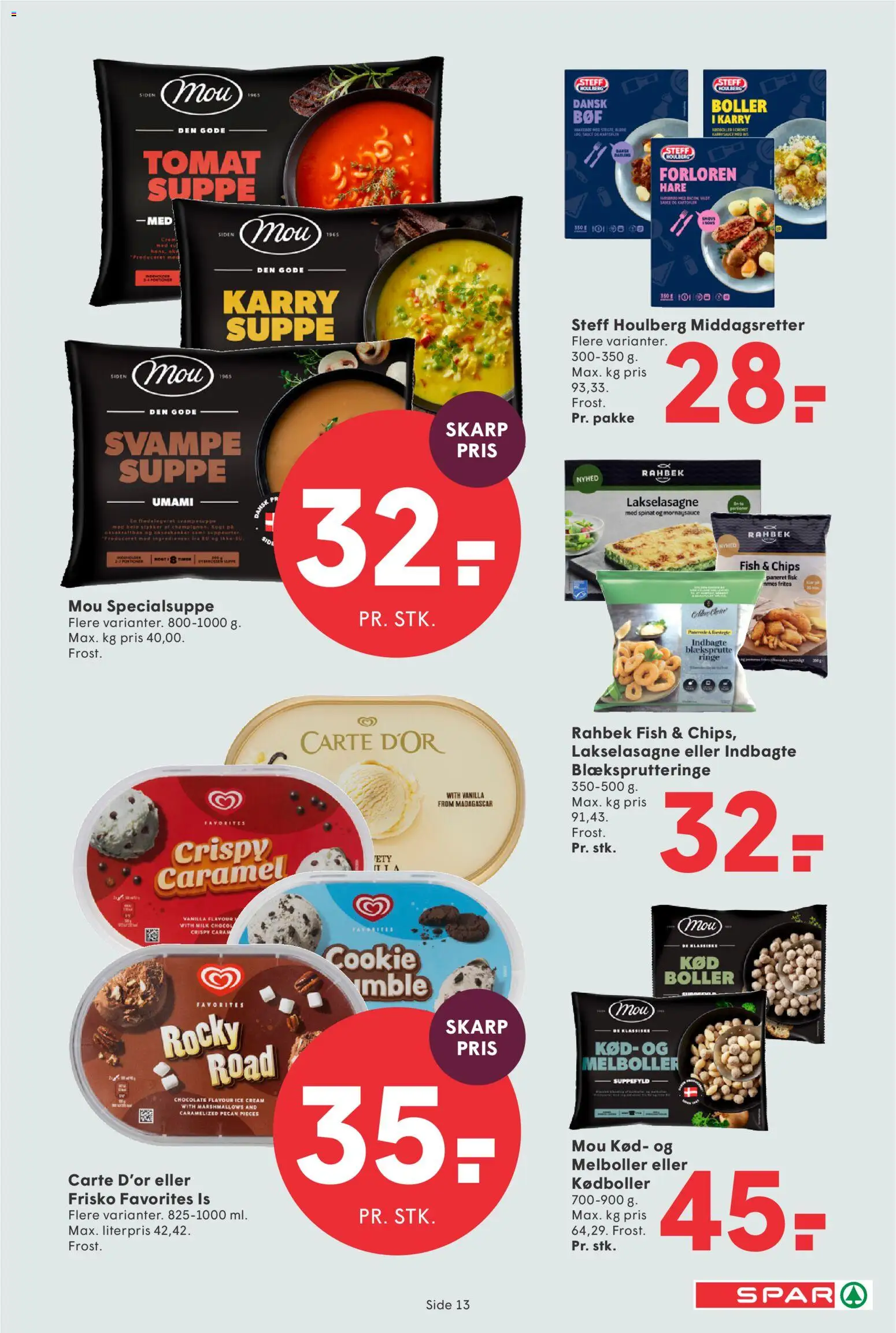 Spar tilbudsavis – gyldig fra 28/08/2026 | Side: 14 | Produkter: Karry, Chips, Kartofler, Is