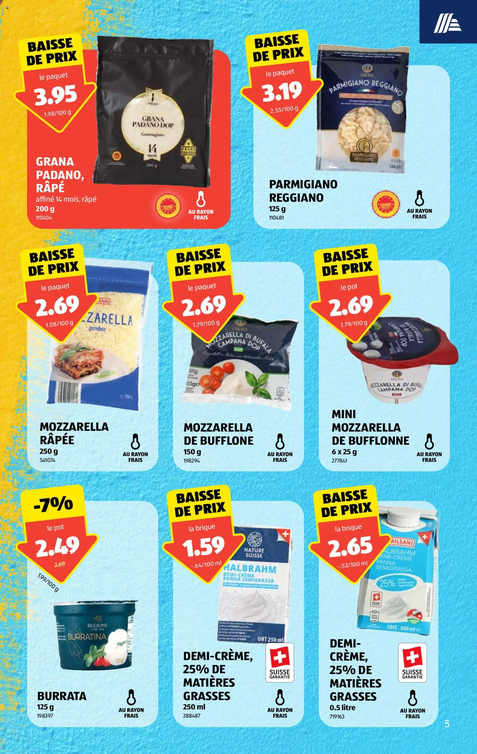 Aldi aktionen FR – gültig ab 27.08.2026 | Seite: 5 | Produkte: Grana Padano, Burrata