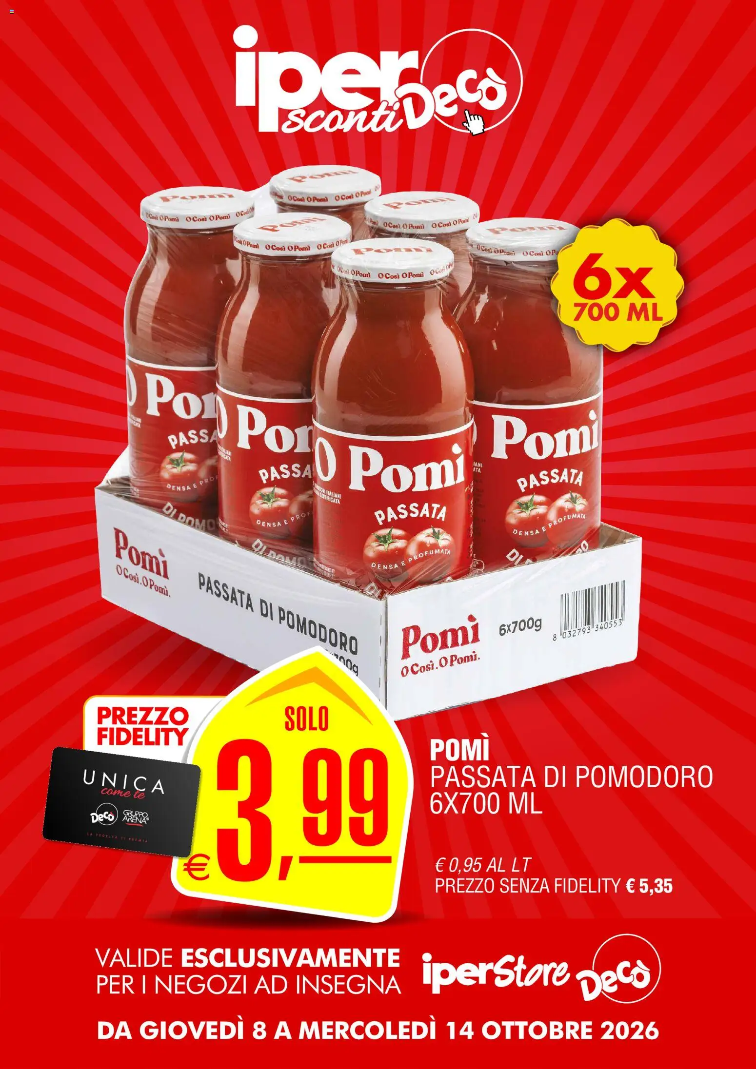 Volantino Decò del 08/10/2026 | Pagina: 5 | Prodotti: Pomodoro, Passata di pomodoro