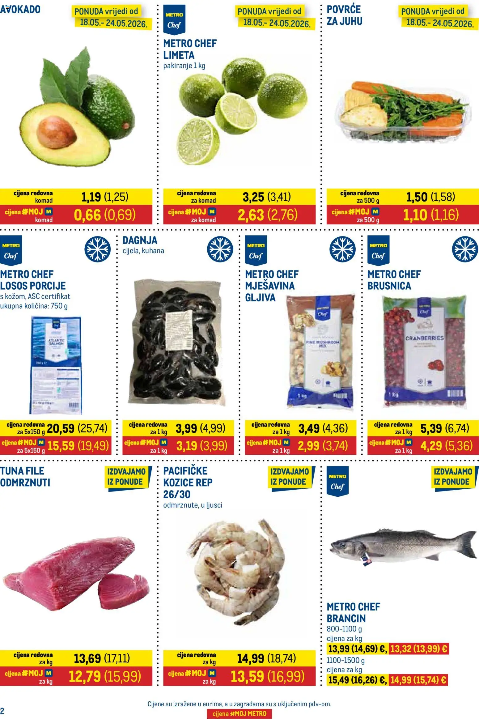 Metro katalog | vrijedi od 18.05.2026 | Stranica: 2 | Proizvodi: Avokado, Povrće, Losos, Brusnica