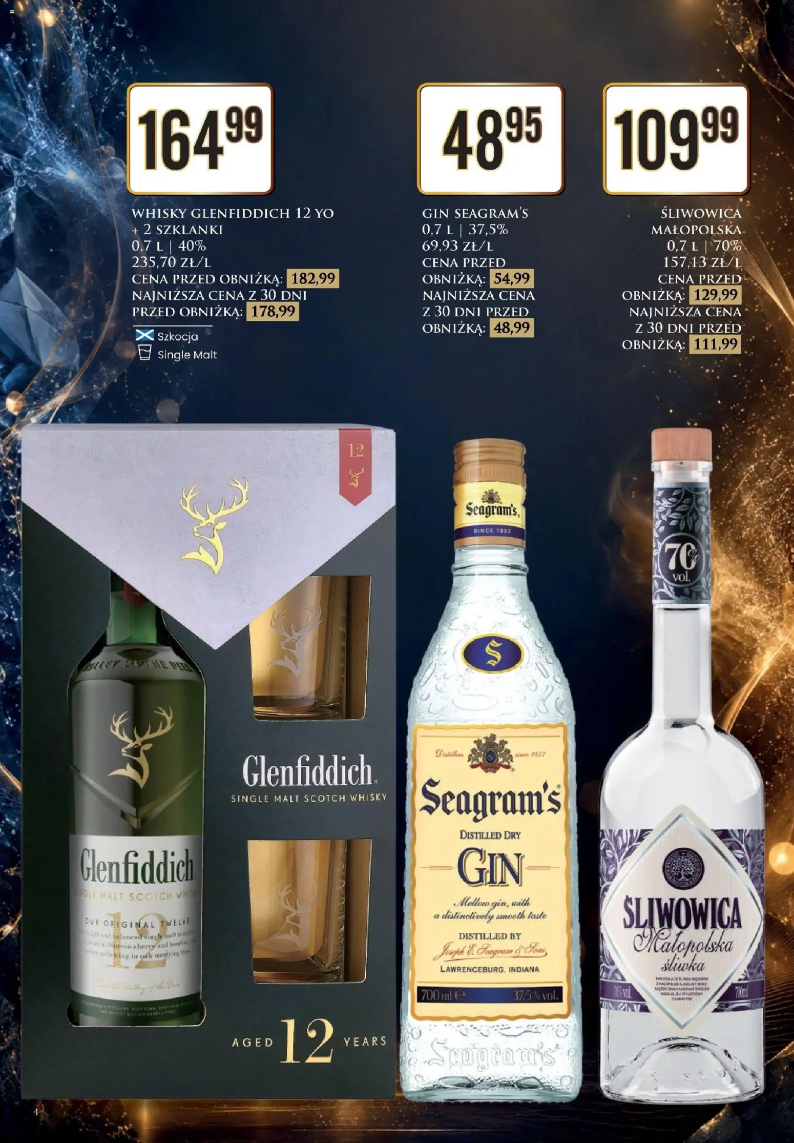 Dino gazetka alkoholowa od 10.07.2026 | Strona: 4 | Produkty: Gin Seagram's, Gin, Szklanki, Whisky