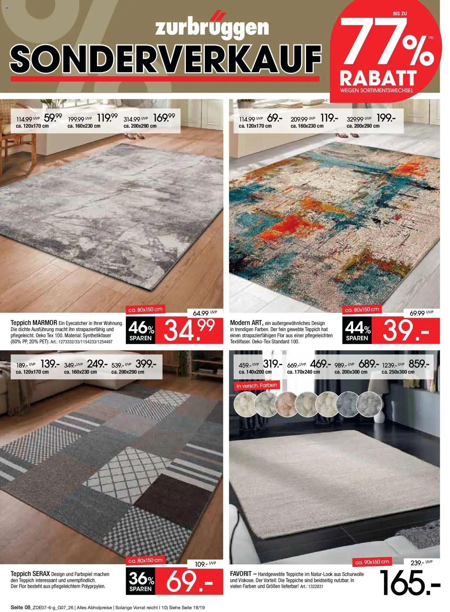 Zurbrüggen Sonderverkauf – gültig ab 09.07.2026 | Seite: 8 | Produkte: Teppich