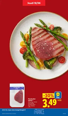 LIDL - Prévisualisation de Pavé de thon mariné, 200 g (1 kg = 17,45 €) avec Lidl Plus au lieu de 4,99 € (1 kg = 24,95 €) valide à partir de 18.06.2026 | Page: 9