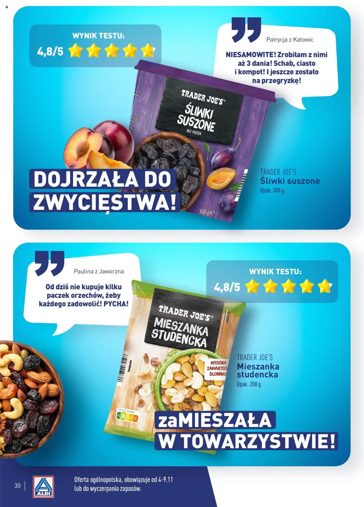 Aldi Gazetka - Wielki test od 04.11.2024 | Strona: 30 | Produkty: Ciasto, Pączek, Śliwki, Śliwki suszone