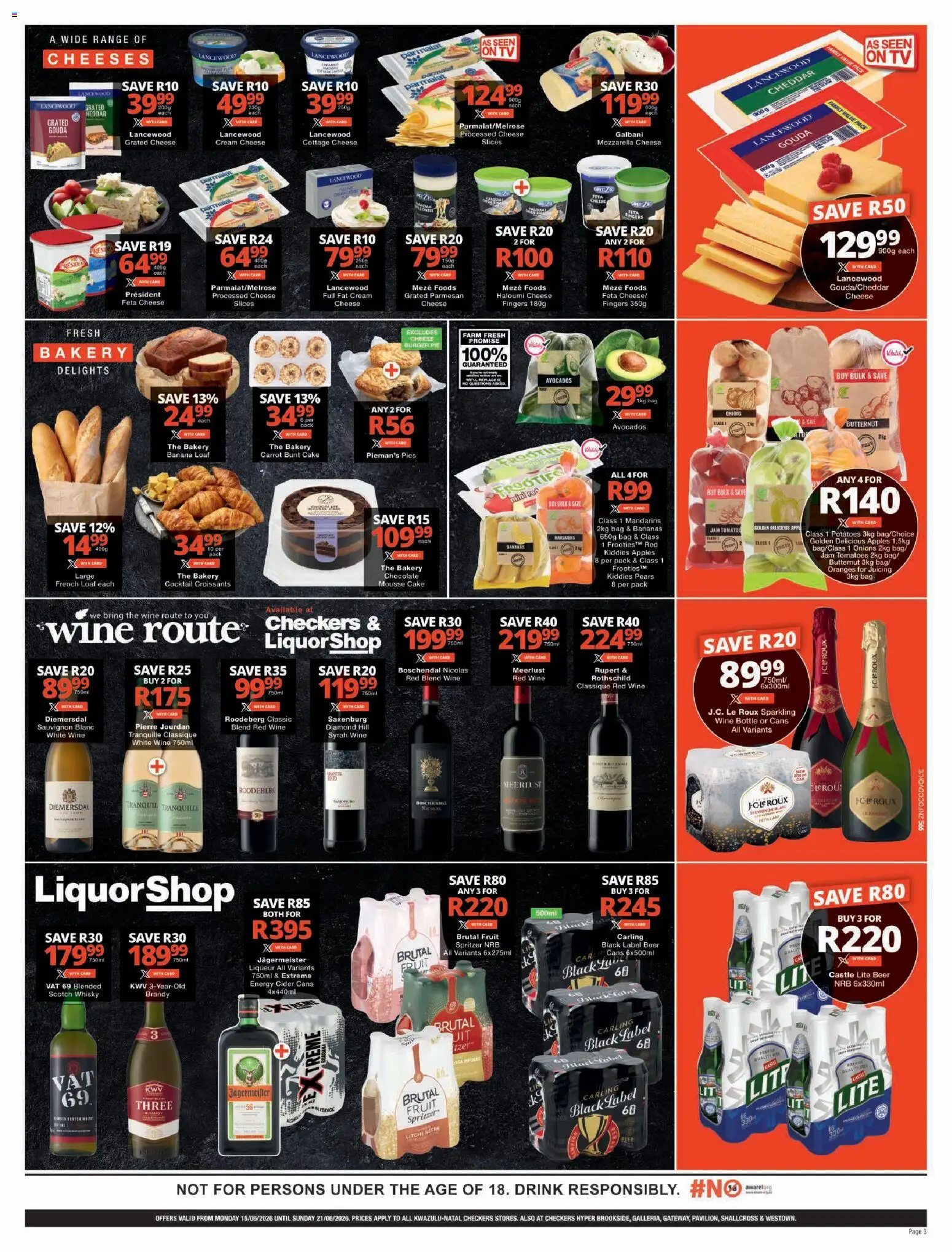 New Checkers catalogue – valid from 15.06.2026 | Page: 3 | Products: Cider, Apples, Oranges, Tomatoes
