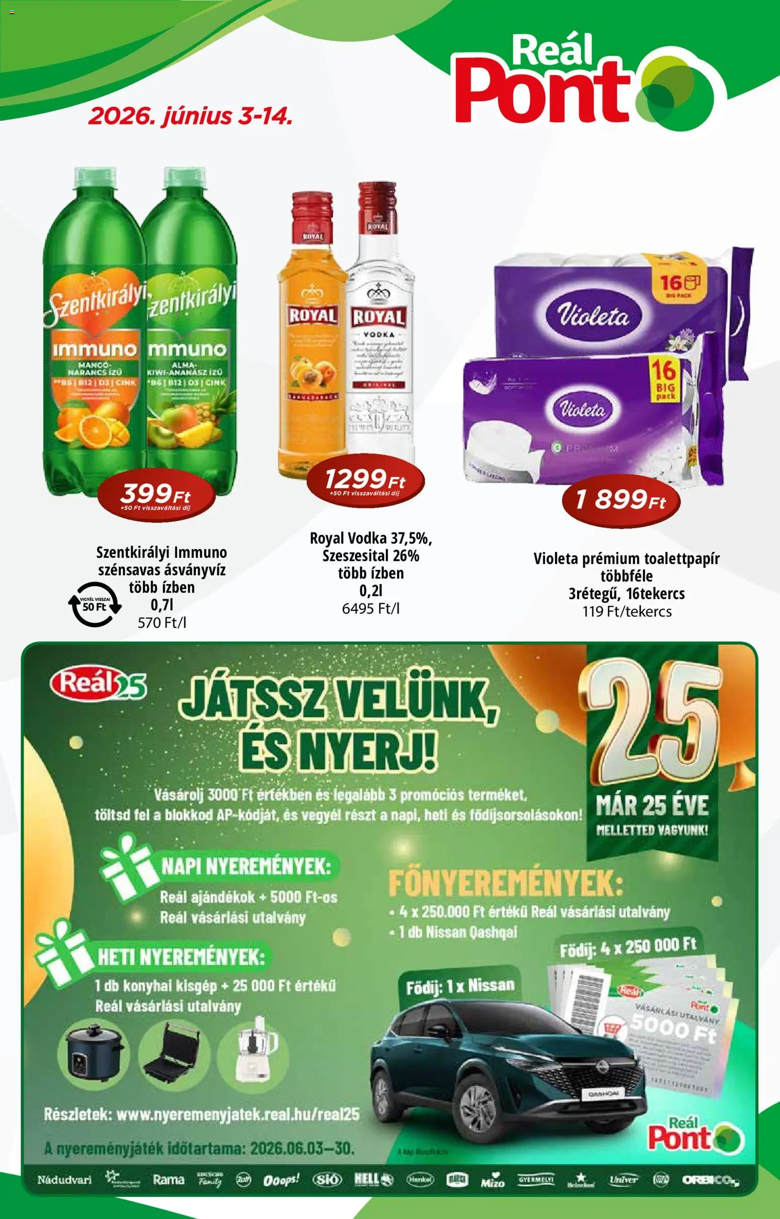 Reál akciós ujság - amely érvényes a következő dátumtól: 03.06.2026 | Oldal: 1 | Termékek: Rama, Ásványvíz, Narancs, Vodka
