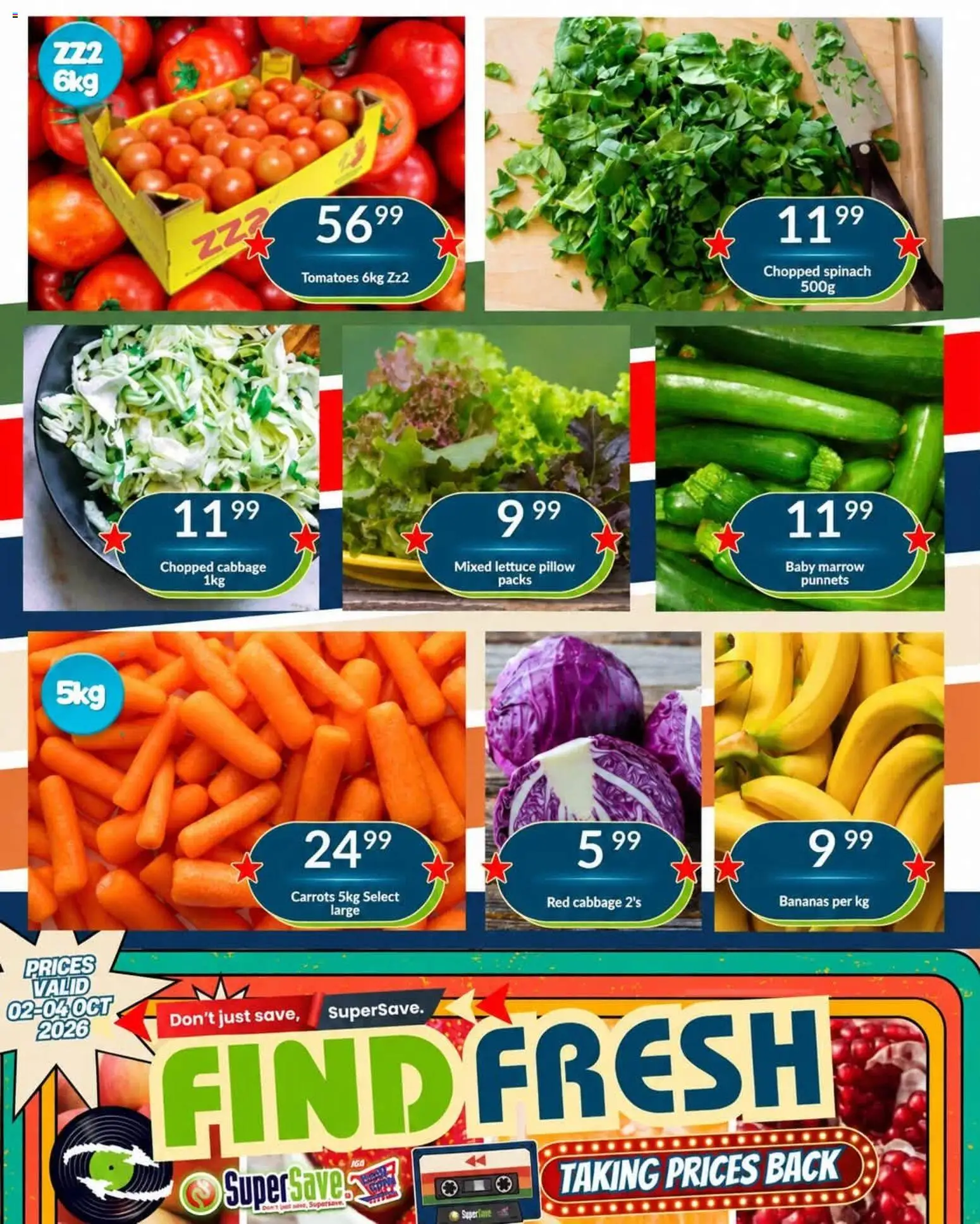 New Super Save catalogue – valid from 02/10/2026 | Page: 3 | Products: Pillow, Tomatoes, Bananas, Lettuce