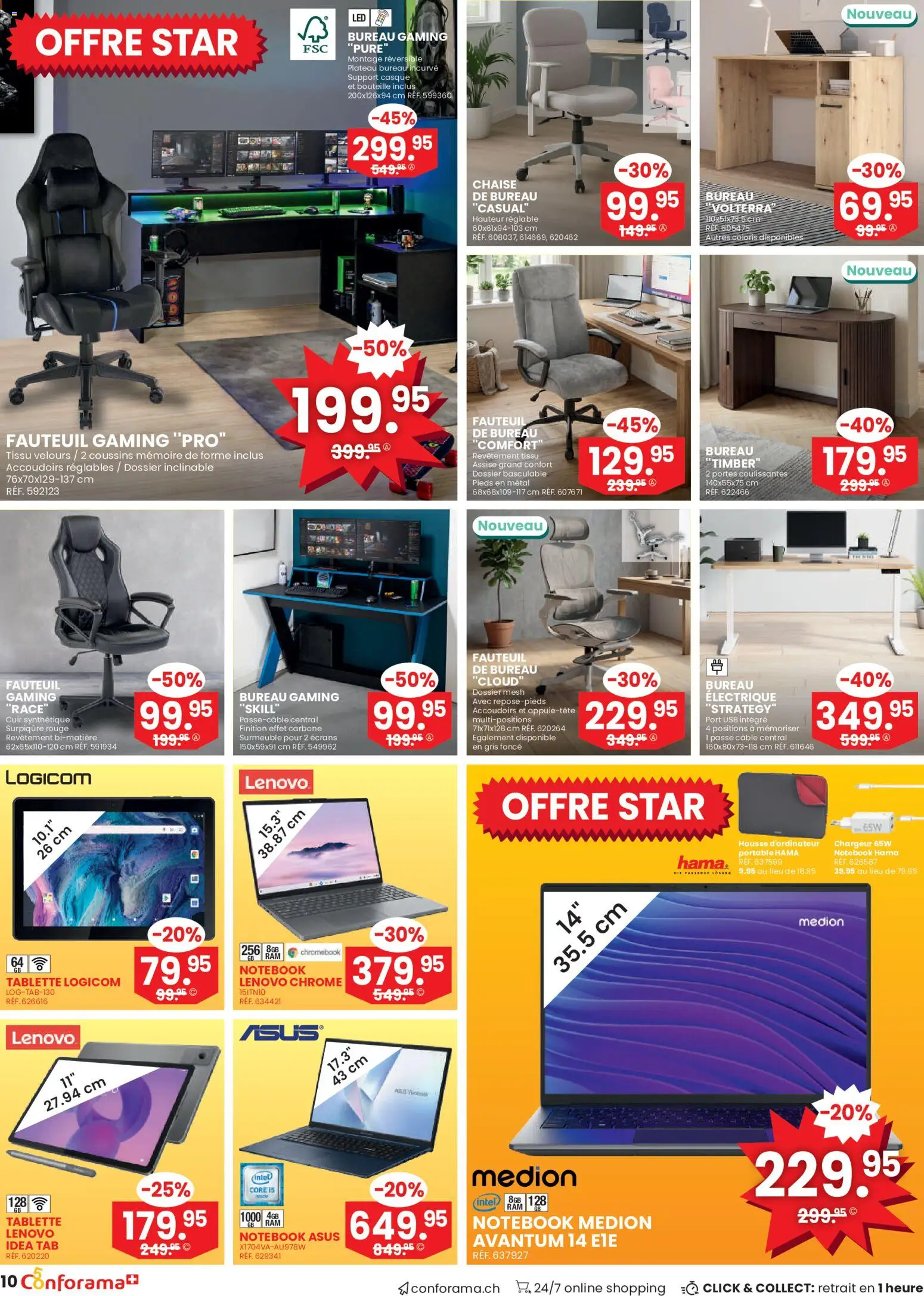 Conforama aktionen FR – gültig ab 22.07.2026 | Seite: 10 | Produkte: Notebook, Chromebook, Usb, Lenovo