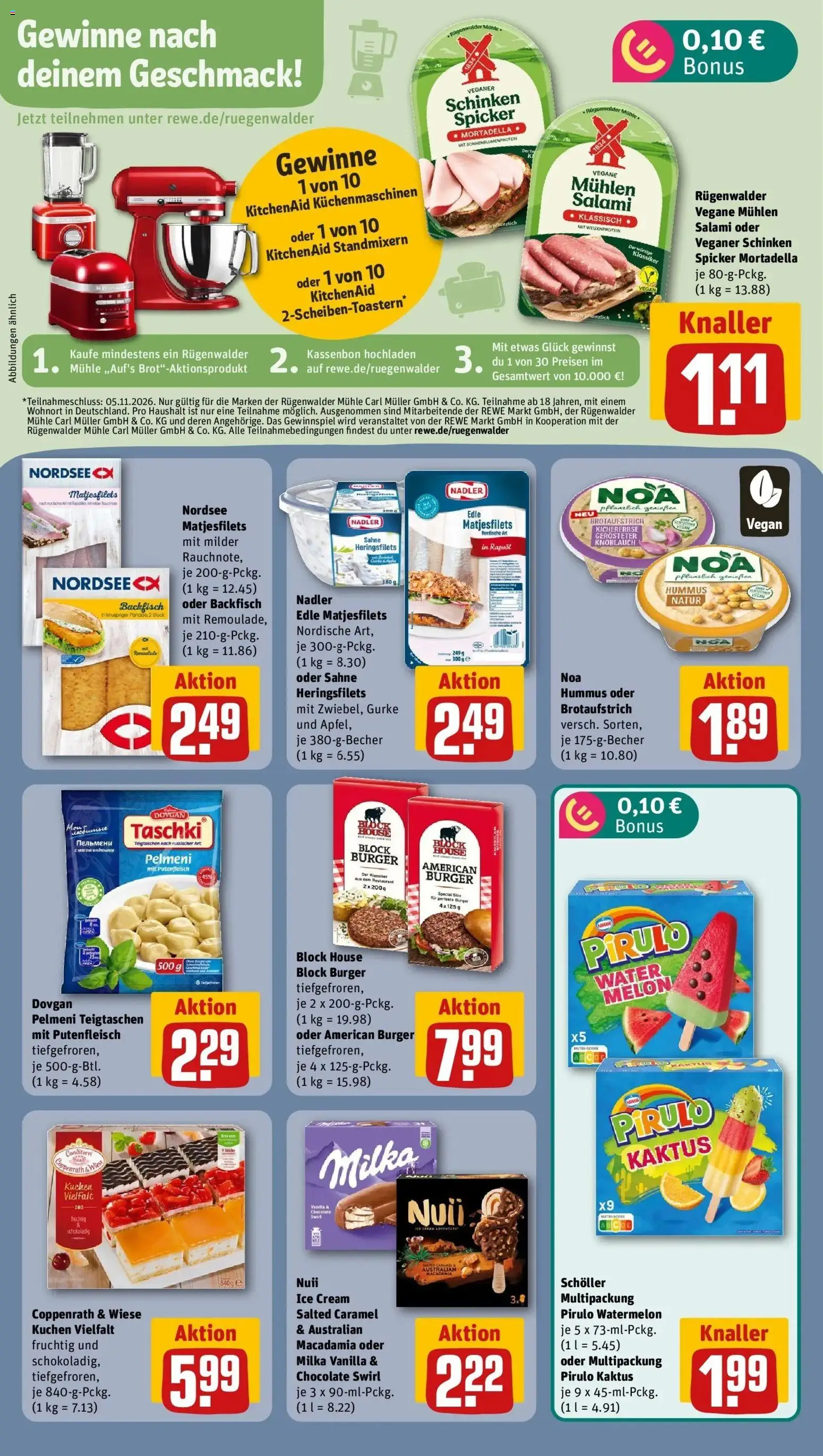 REWE Prospekt ab 12.10.2026 zum Blättern » Angebote | Seite: 16 | Produkte: Milka, Knoblauch, Hummus, Salami