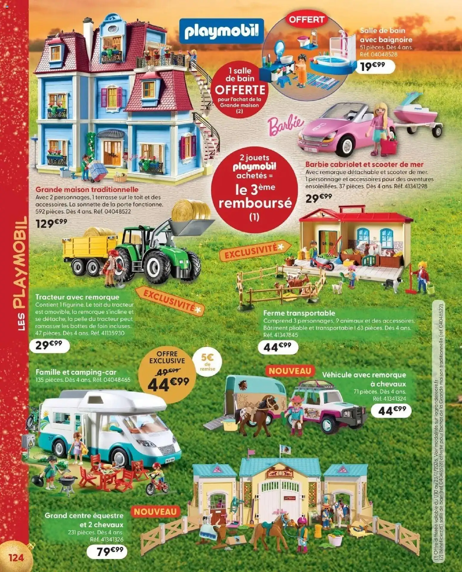 La Grande Récré - LE NOËL DE TOUTES LES PASSIONS à partir du 14/10/2026 - promo en ligne | Page: 124 | Produits: Tracteur, Playmobil, Remorque, Bottes
