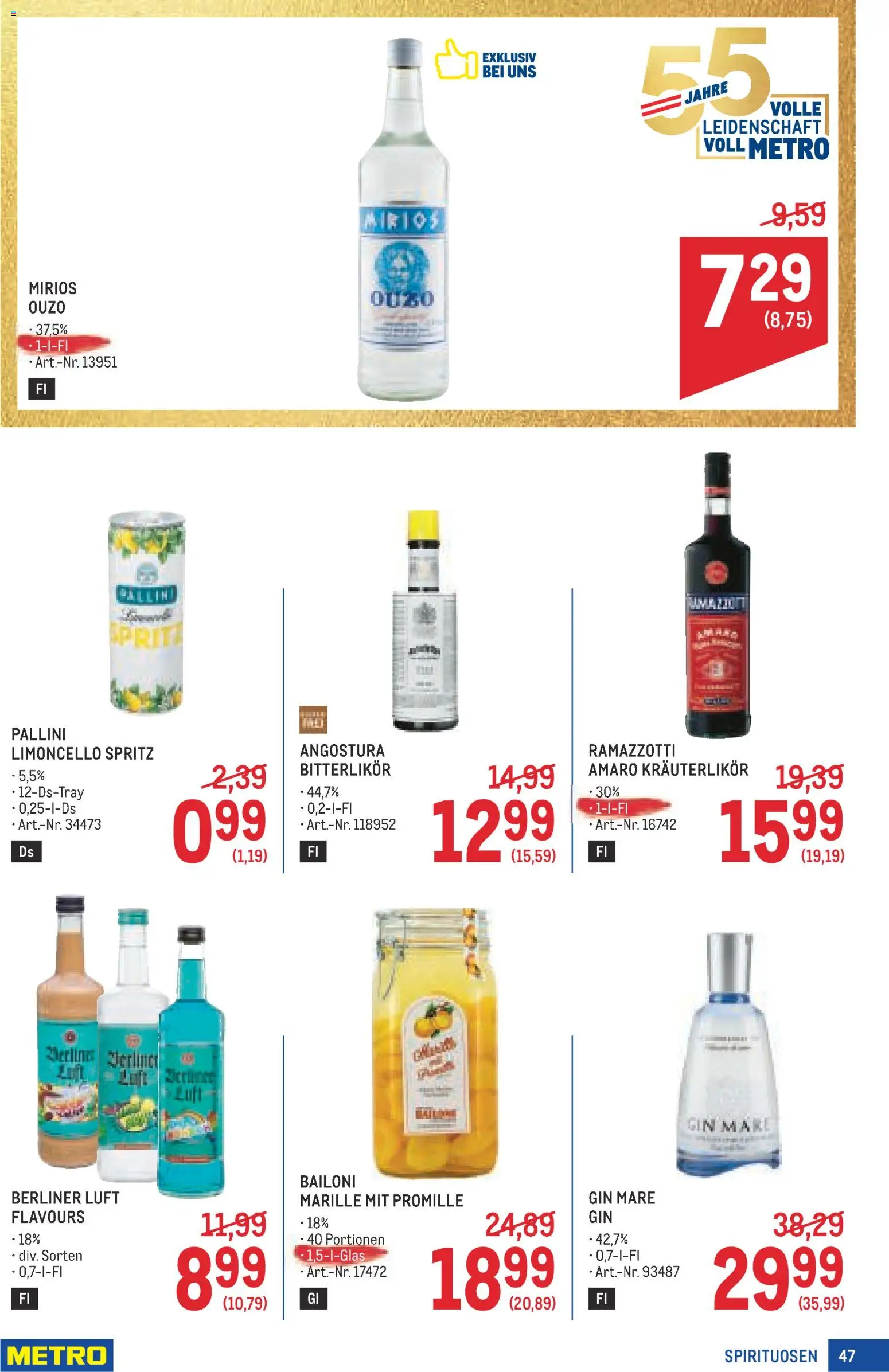 Metro angebote Profi gültig ab 25.06.2026 | Seite: 47 | Produkte: Gin