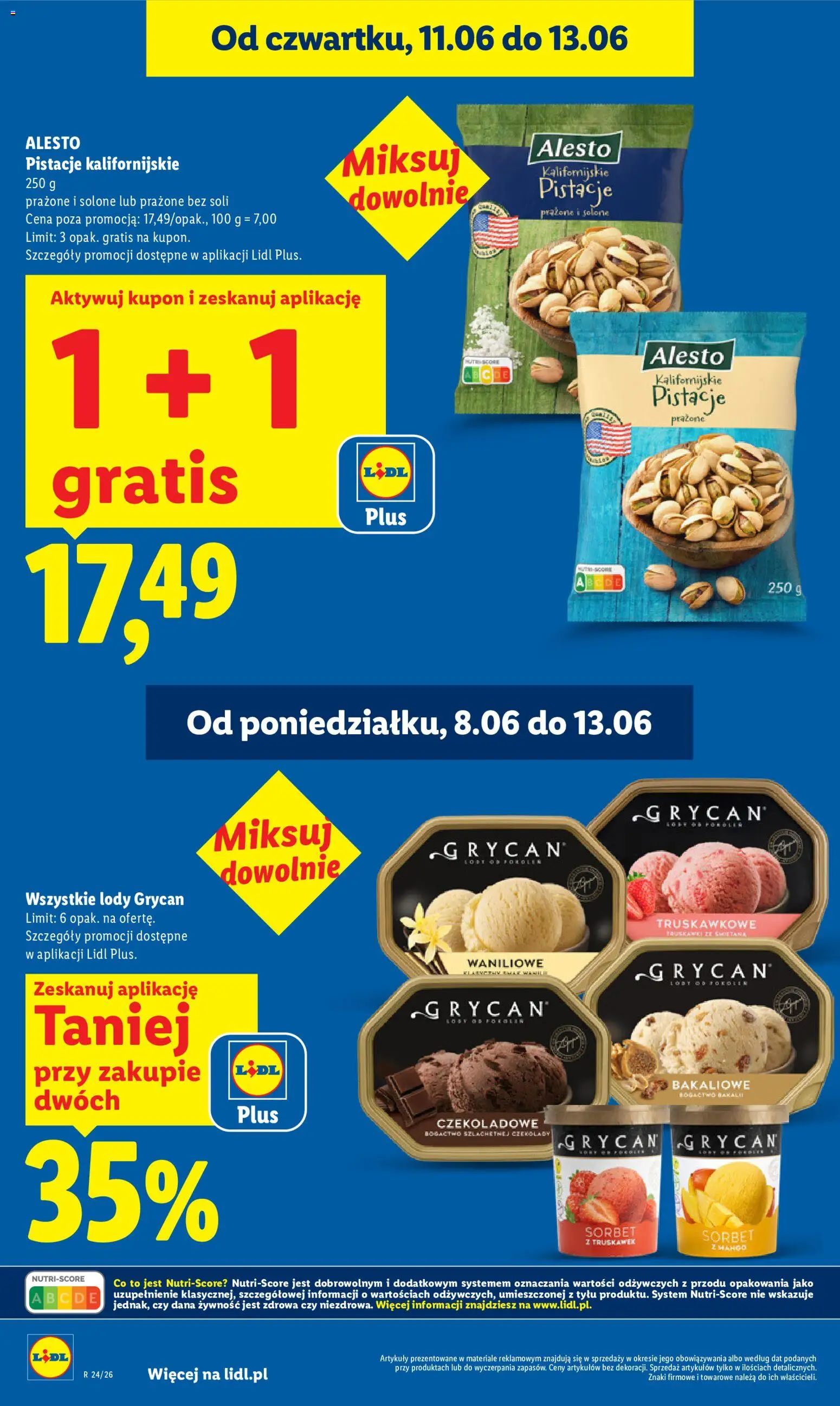 Lidl gazetka od 11.06.2026 | Strona: 22 | Produkty: Mango, Czekolady, Lody Grycan, Lody