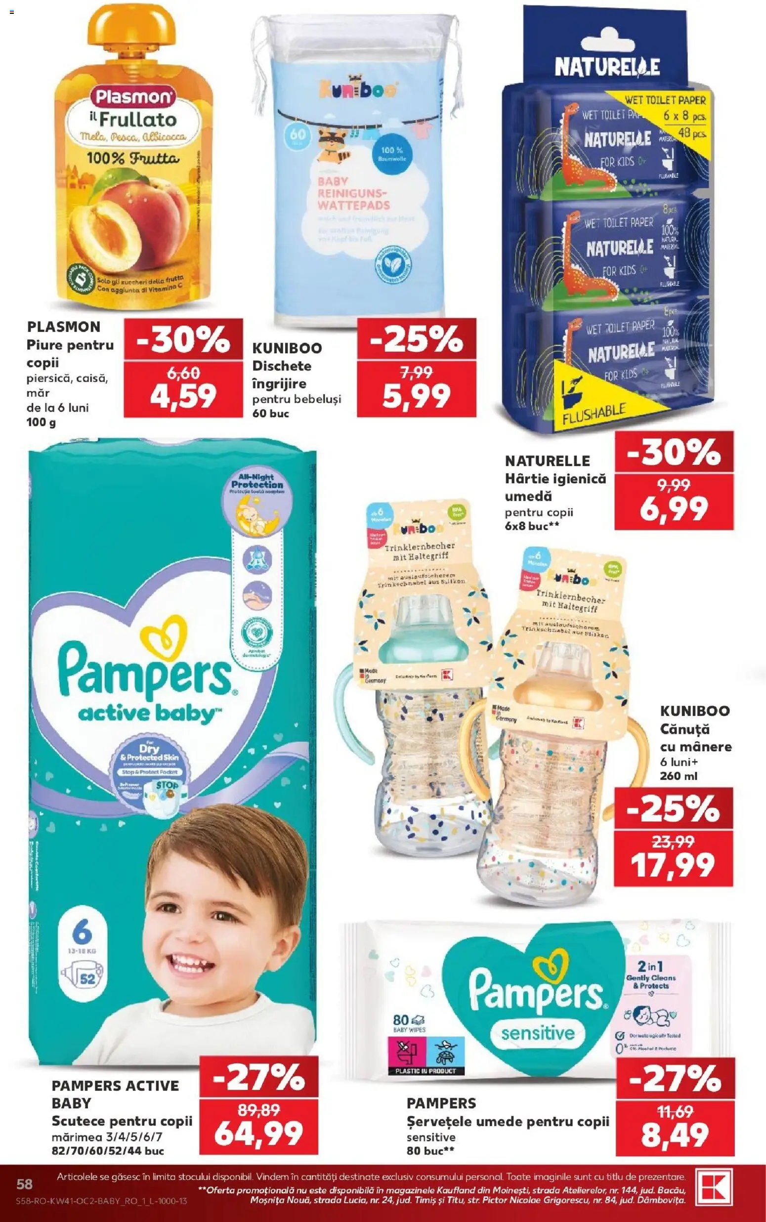 Kaufland Miercurea Ciuc 07.10.2026 - Revista si Oferta | Pagină: 58 | Produse: Baby, Scutece pentru copii, Șervețele umede, Scutece