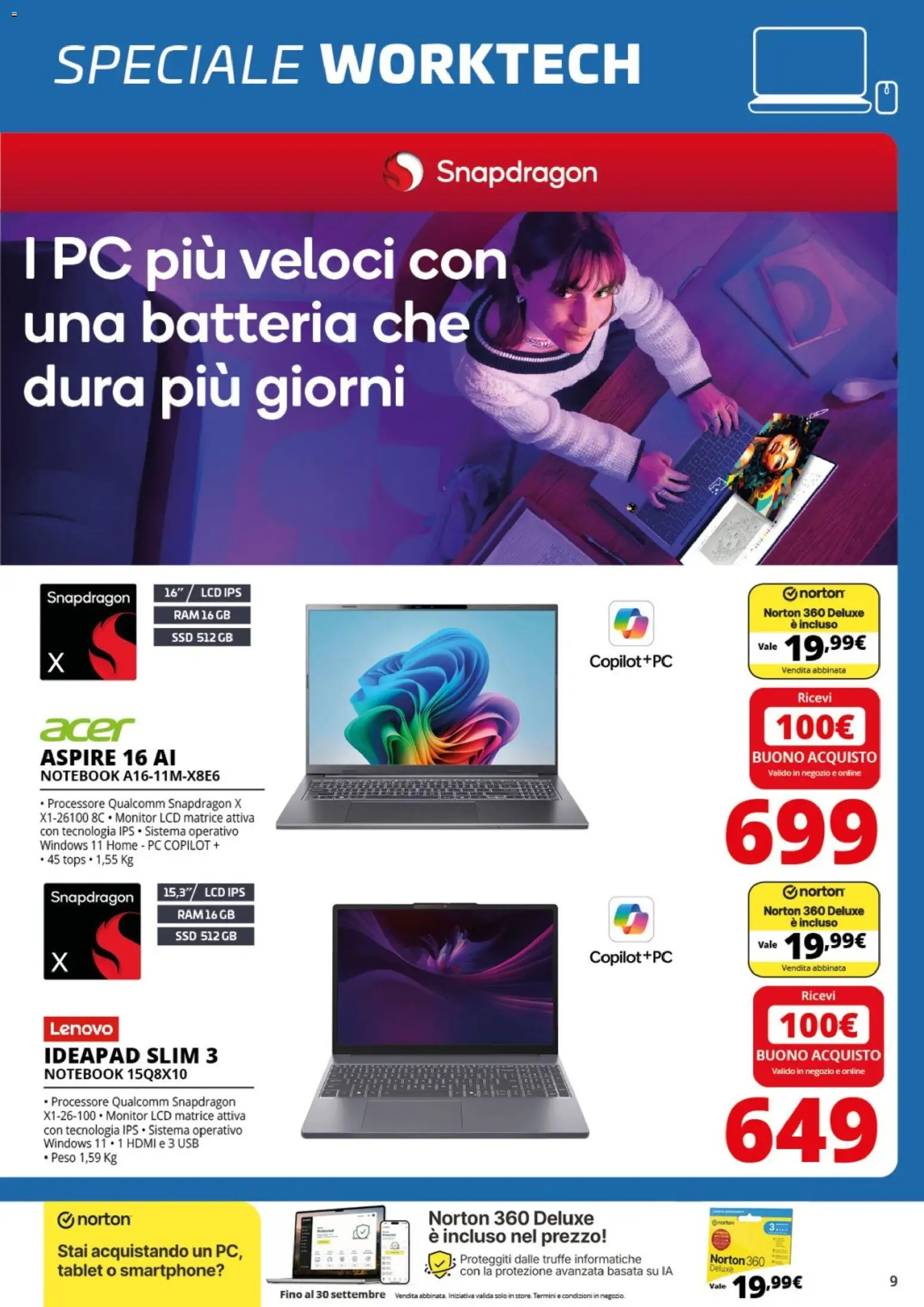 Volantino Comet del 27/08/2026 | Pagina: 9 | Prodotti: Monitor, Notebook, USB, Batteria