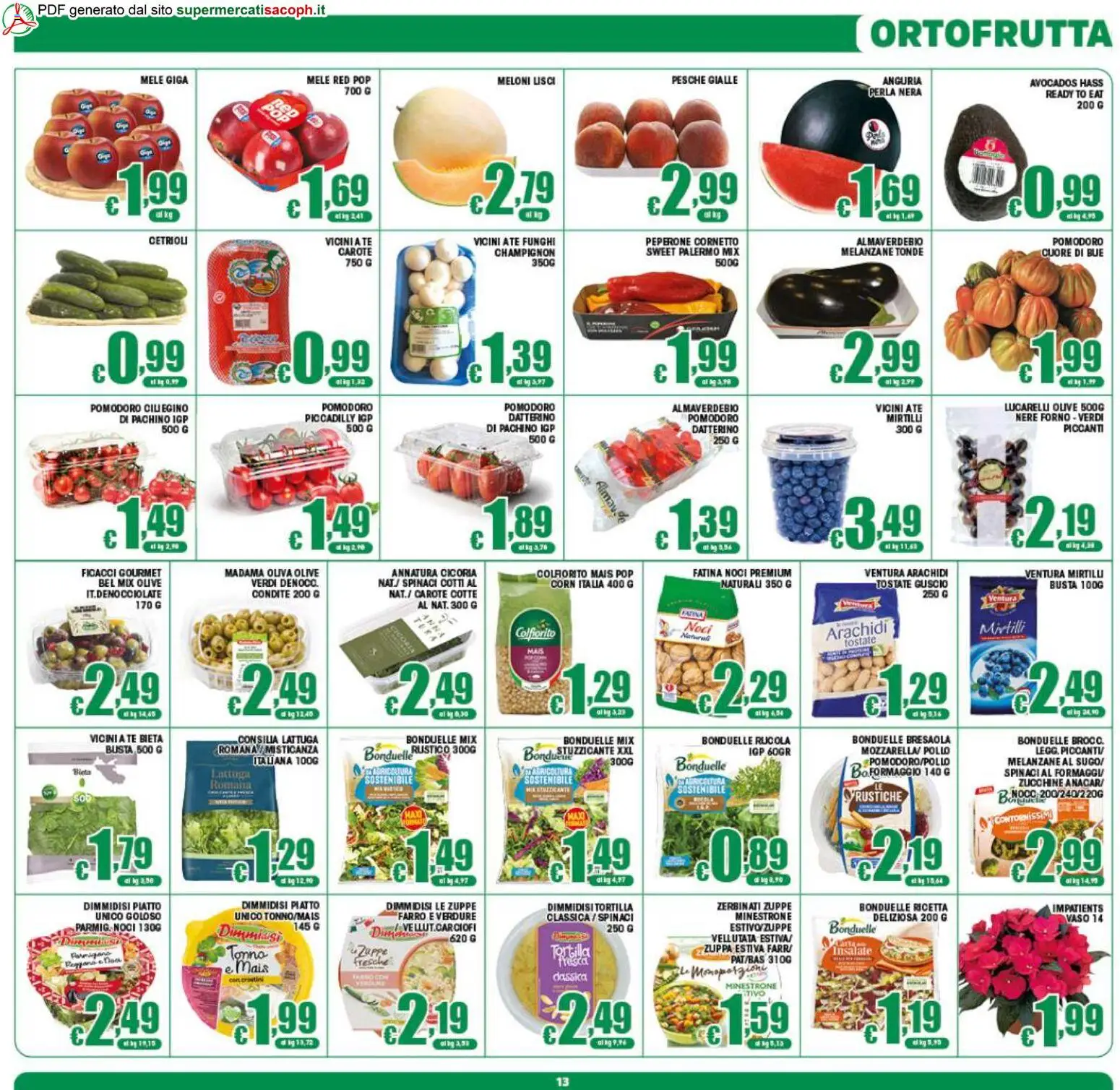 Volantino Sacoph del 10.06.2026 | Pagina: 13 | Prodotti: Pollo, Mele, Piatto, Lattuga