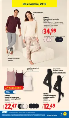 Pogląd oferty "ESMARA, Rajstopy lub legginsy, termiczne damskie,, DEN 100, rozmiary: S-XL, 2 warianty" - ważna od 26.10.2026 | Strona: 35 | Produkty: Piżama, Legginsy, Rajstopy, Legginsy termiczne