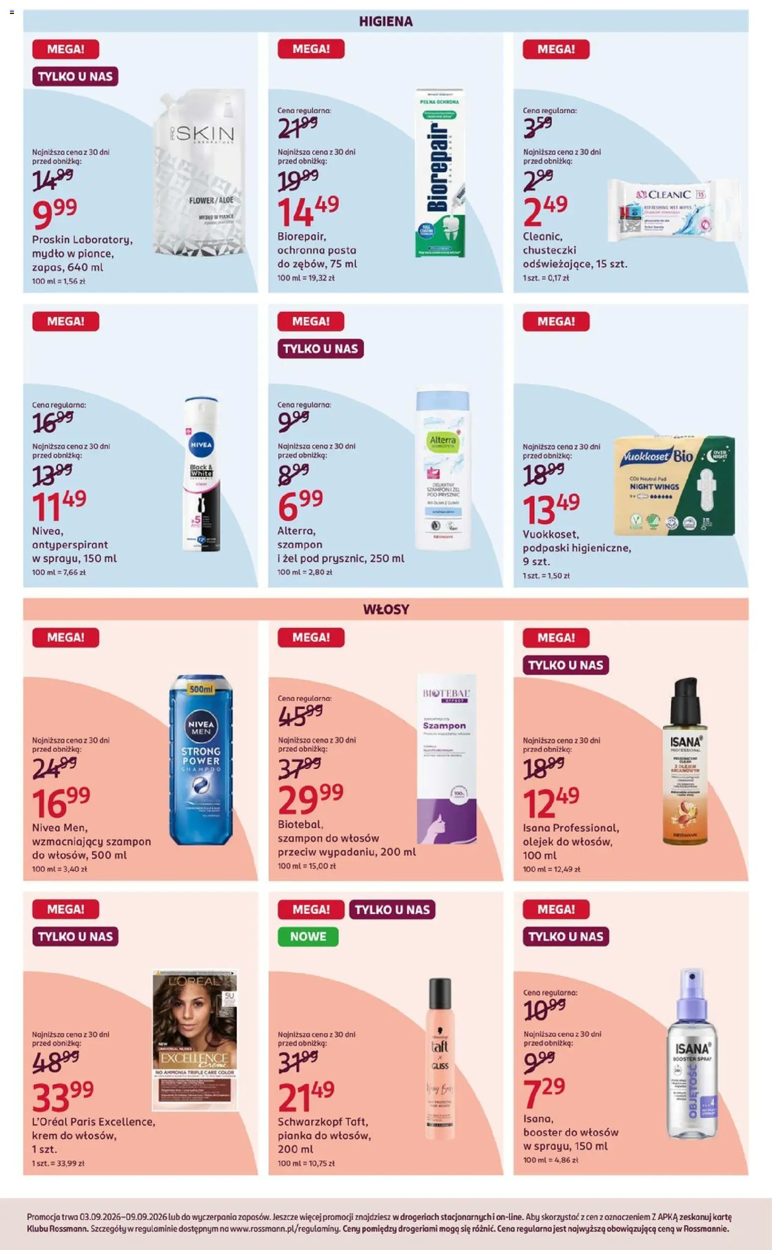 Rossmann gazetka od 03.09.2026 | Strona: 4 | Produkty: Prysznic, Pasta, Mydło, Antyperspirant