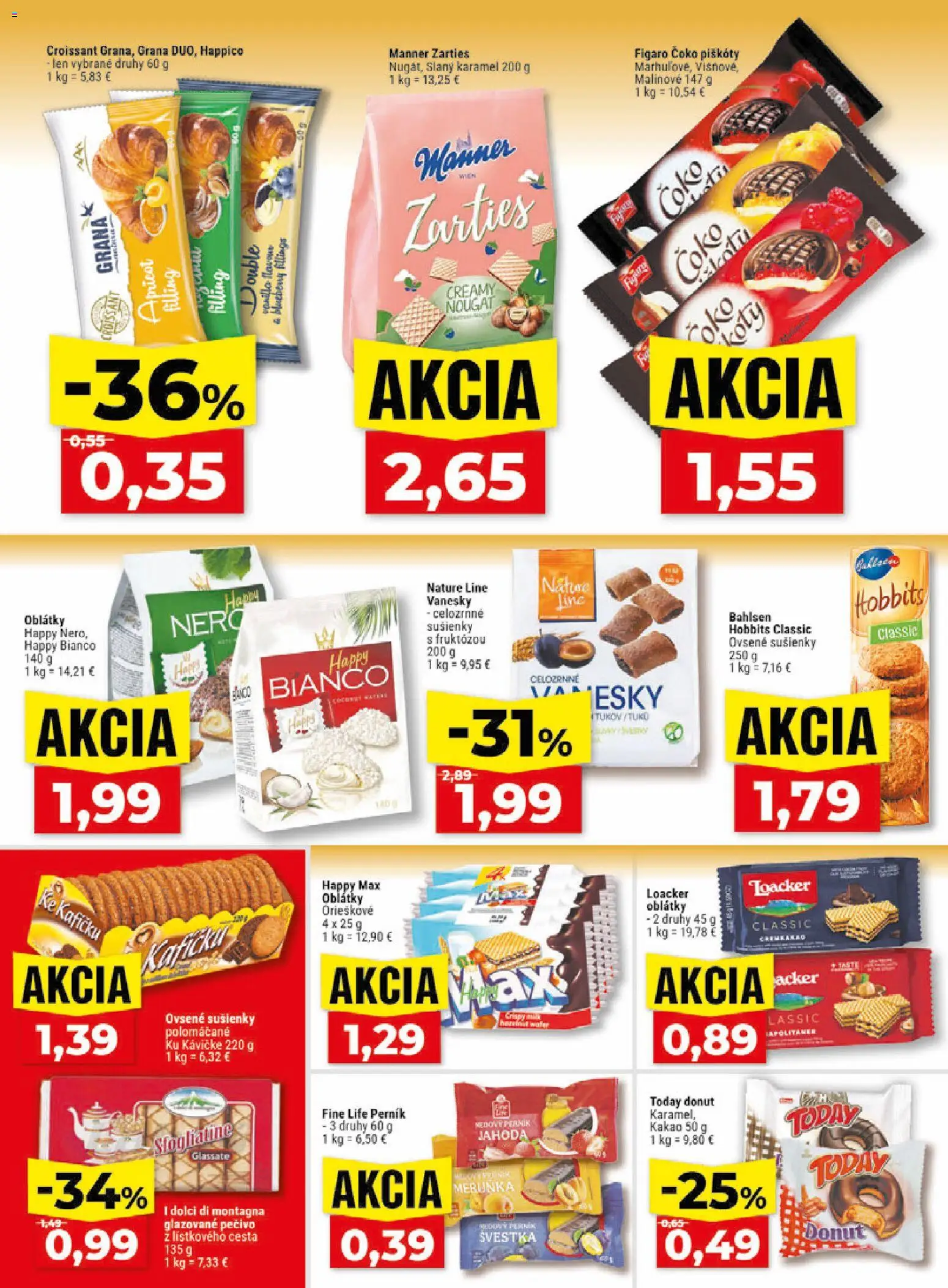 Nové Klas akcie – leták je platný od 27.07.2026 | Strana: 19 | Produkty: Donut, Croissant, Kakao