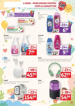 Ofertele Auchan valabile de la 20.05.2026 | Pagină: 23 | Produse: Microfon, Smartwatch, Duș, Șampon