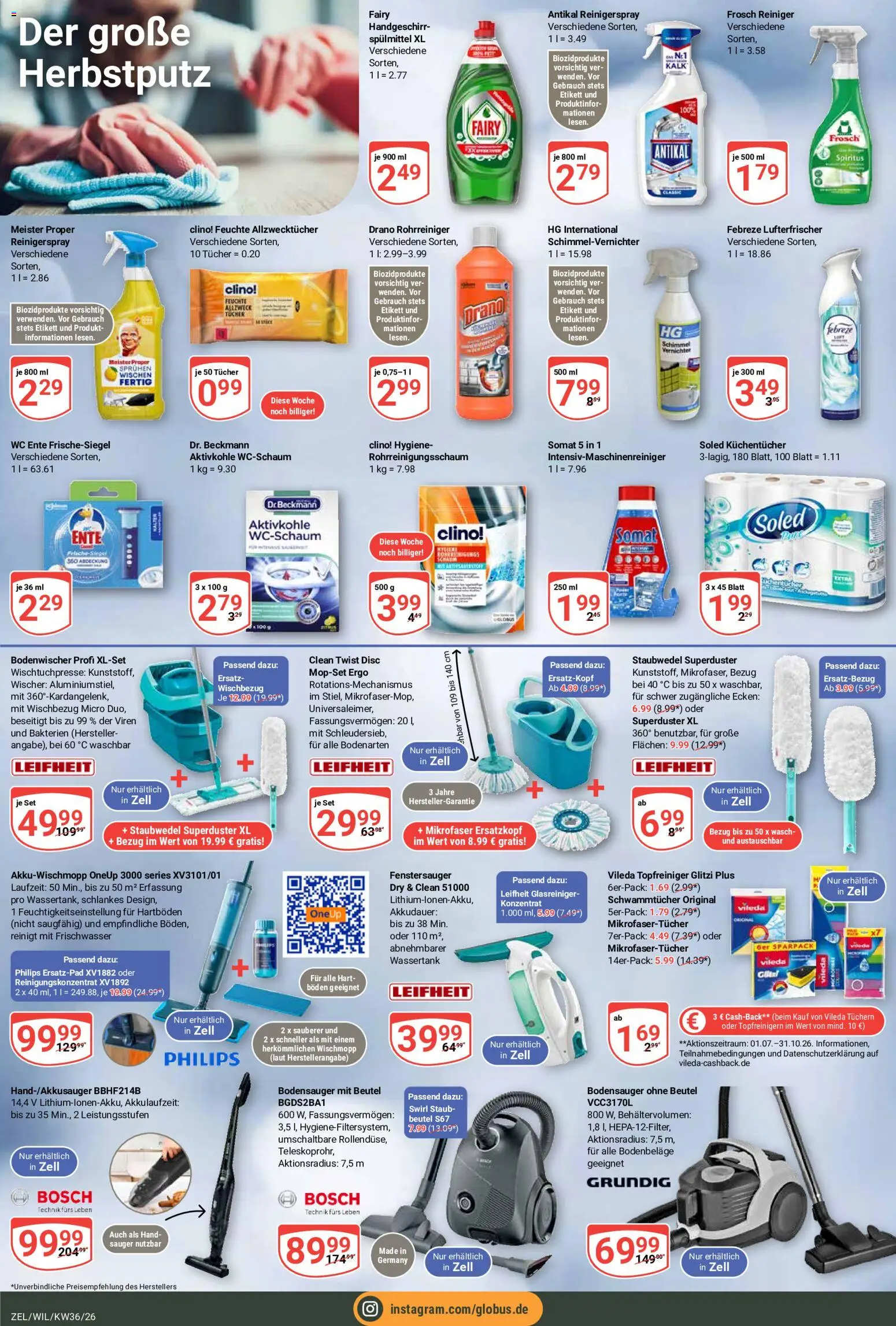 Globus Prospekt Zell – gültig ab 31.08.2026 | Seite: 22 | Produkte: Bosch, Philips, Kalk, Ente