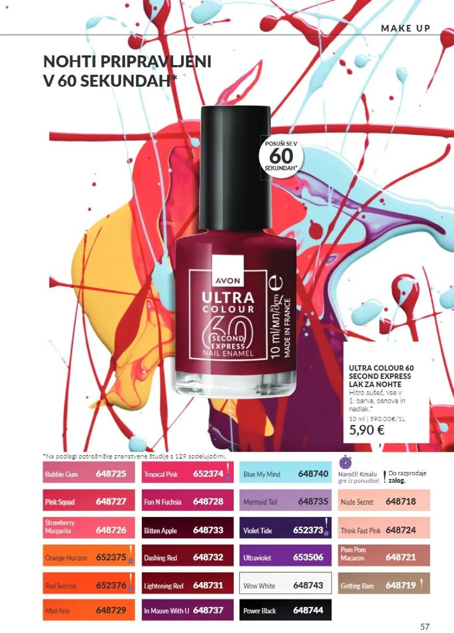 Novi Avon katalog ponudbe – veljaven od 01.10.2026 | Stran: 57 | Izdelki: Lak za nohte, Lak