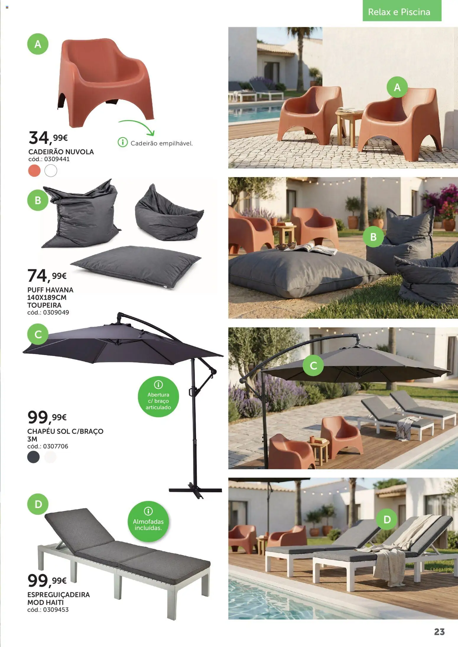 Agriloja folheto │ válido de 30.04.2026 | Página: 23 | Produtos: Piscina, Chapéu, Puff, Espreguiçadeira