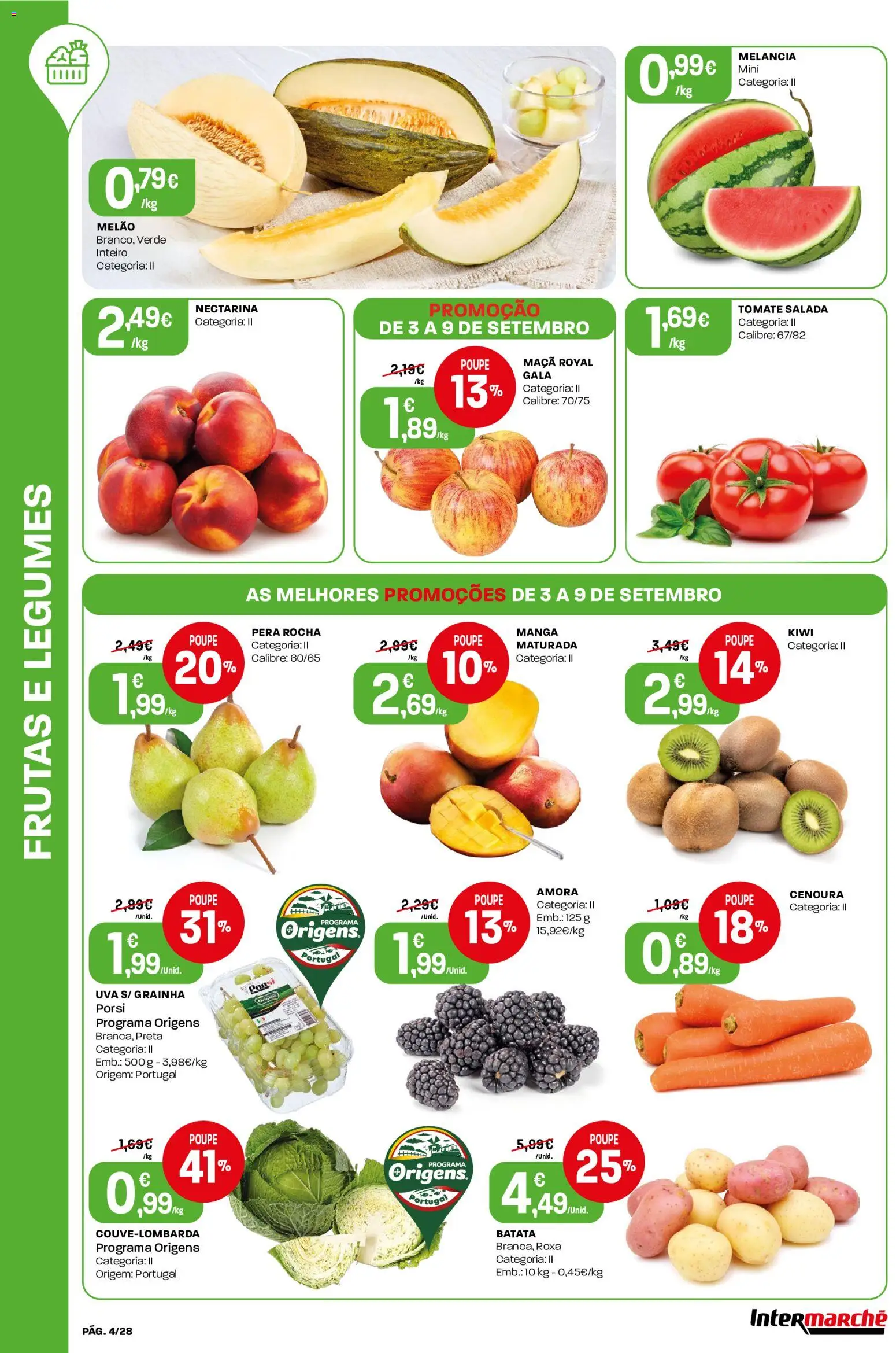 Intermarché Folheto Contact │ válido de 03/09/2026 | Página: 4 | Produtos: Manga, Tomate, Melão, Cenoura