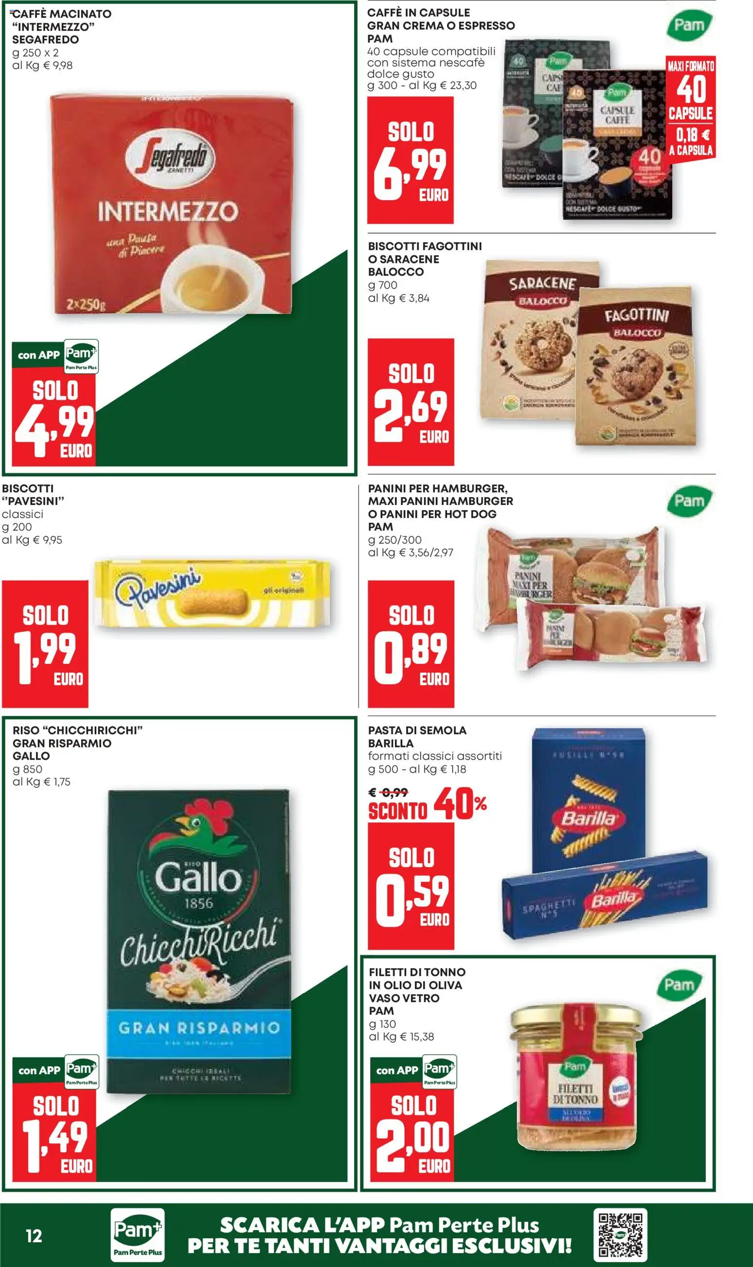 Volantino PAM del 24/09/2026 | Pagina: 12 | Prodotti: Caffè, Riso, Caffe in capsule, Olio di Oliva