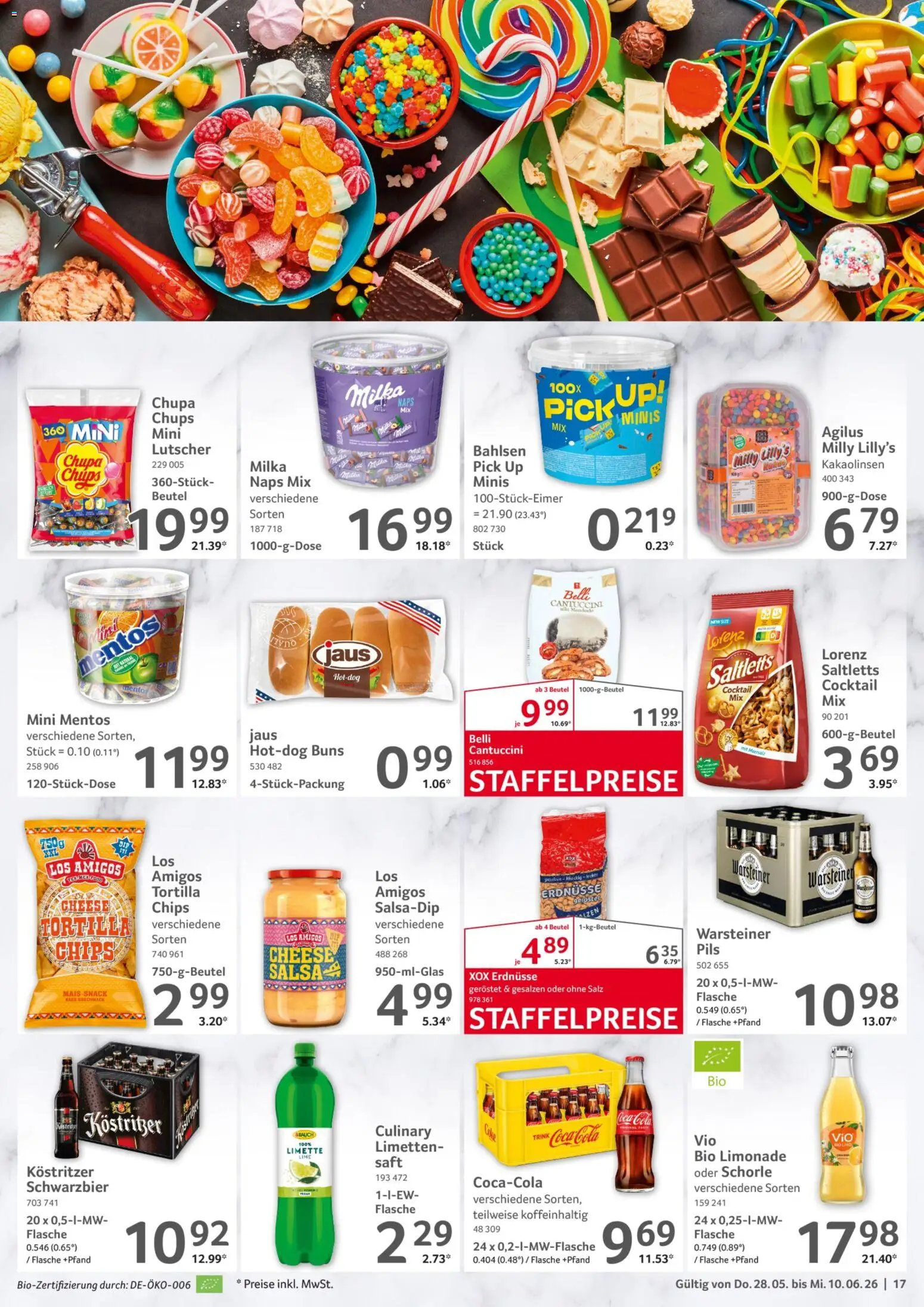 Selgros Gastronomie – gültig ab 28.05.2026 | Seite: 17 | Produkte: Erdnüsse, Cola, Limonade, Saft
