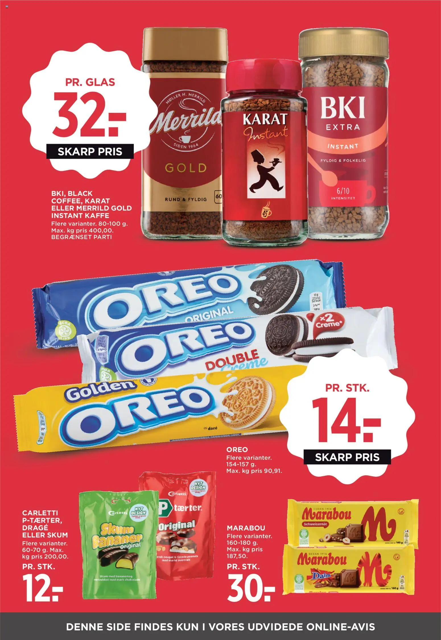 Meny tilbudsavis – gyldig fra 24.04.2026 | Side: 33 | Produkter: Bananer, Nougat, Oreo, Instant Kaffe