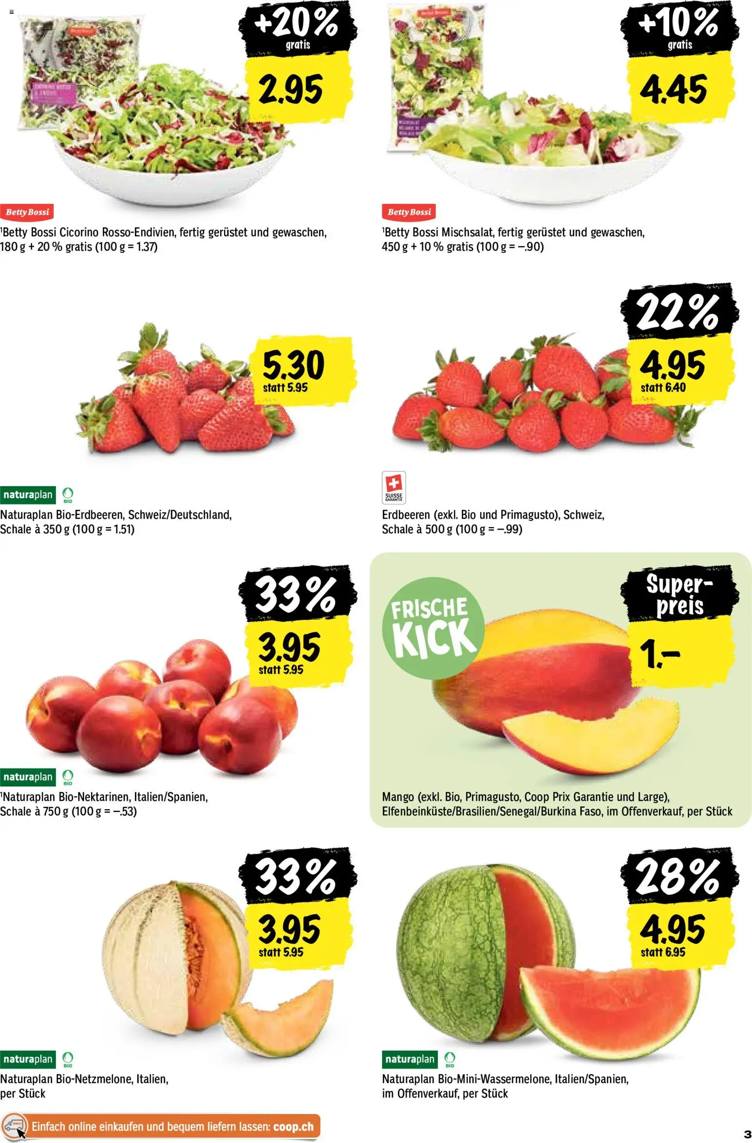 Coop aktionen – gültig ab 28.05.2026 | Seite: 3 | Produkte: Erdbeeren, Mango