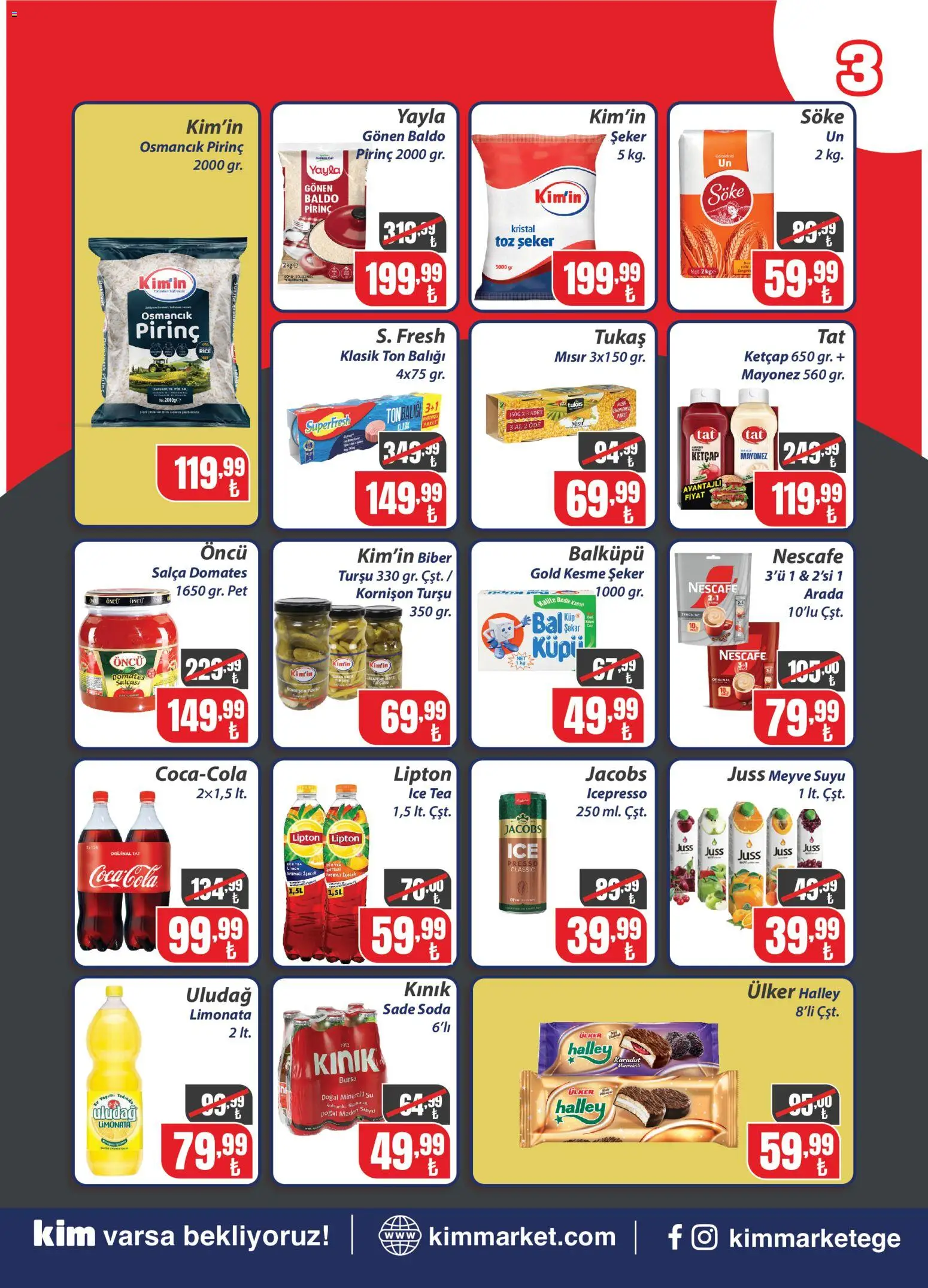 Kim Market Katalog - Yeni Mağaza Açılış Özel - 17 Temmuz 2026 tarihinden itibaren geçerlidir | Sayfa: 3 | Ürünler: Meyve suyu, Şeker, Limon, Soda