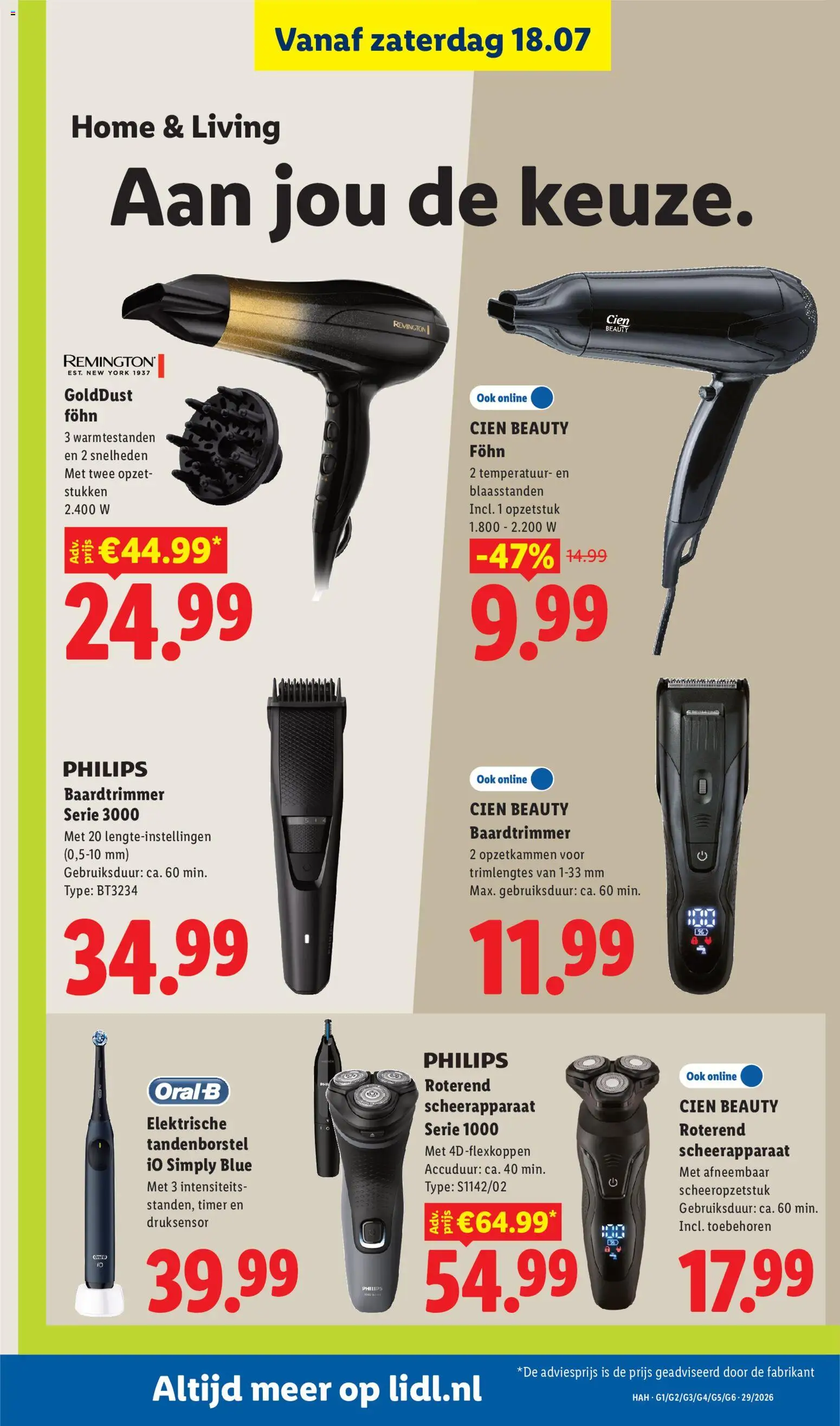 {H1} | Pagina: 41 | Producten: Tandenborstel, Trimmer, Scheerapparaat, Elektrische tandenborstel