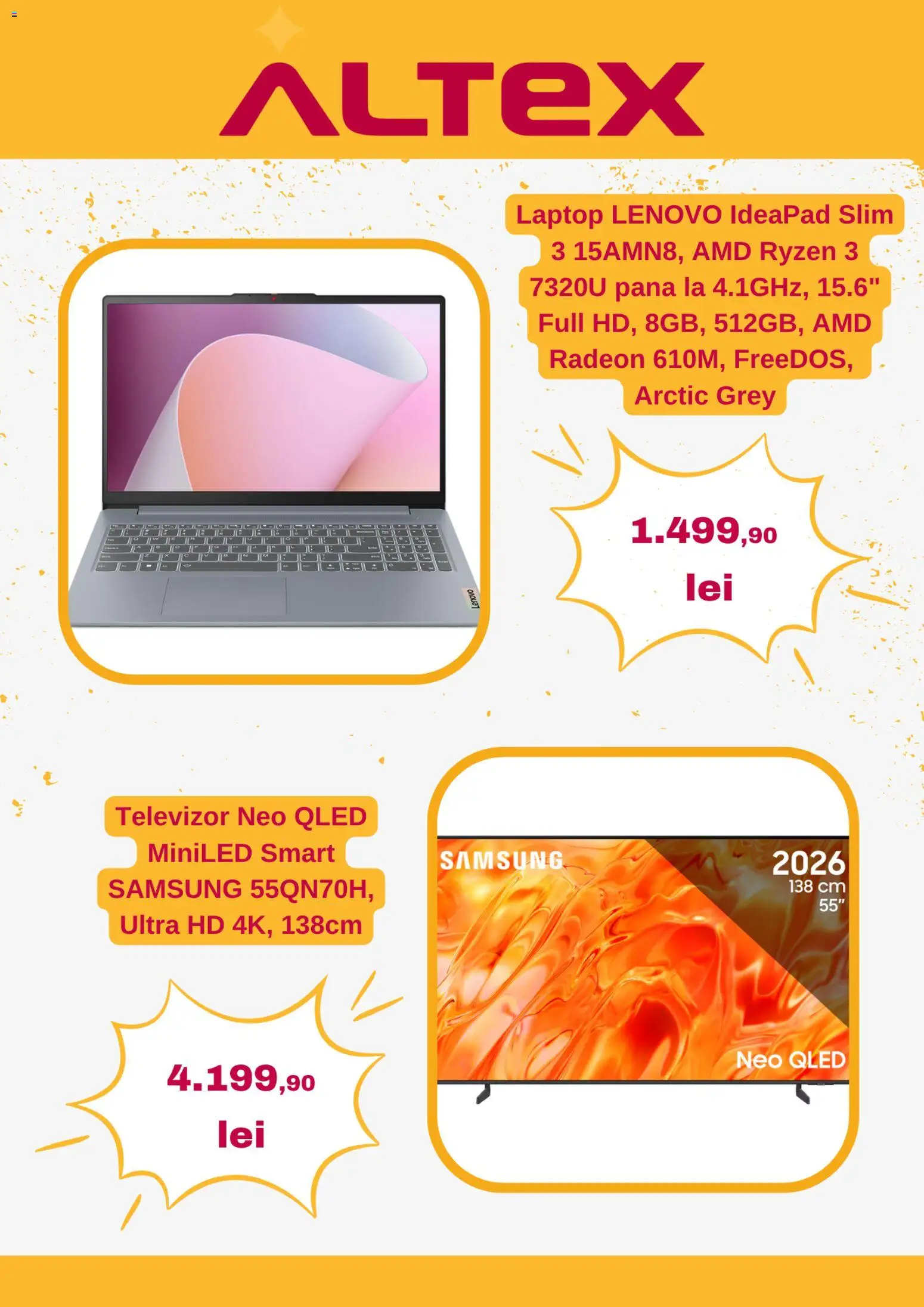 Noul catalog Altex – valabil de la 23.07.2026 | Pagină: 3 | Produse: Laptop, Televizor, Grey