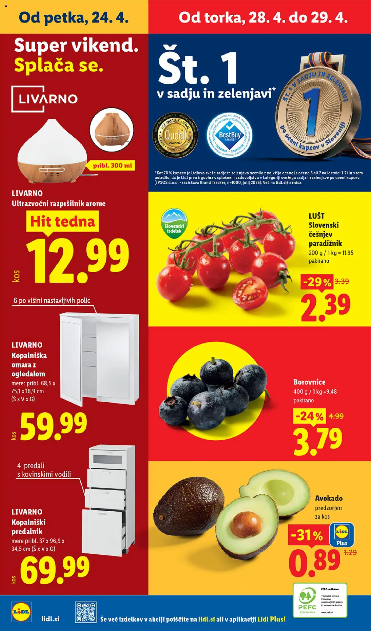 Novi Lidl katalog ponudbe – veljaven od 23.04.2026 | Stran: 68 | Izdelki: Predalnik, Kos, Avokado, Sadje