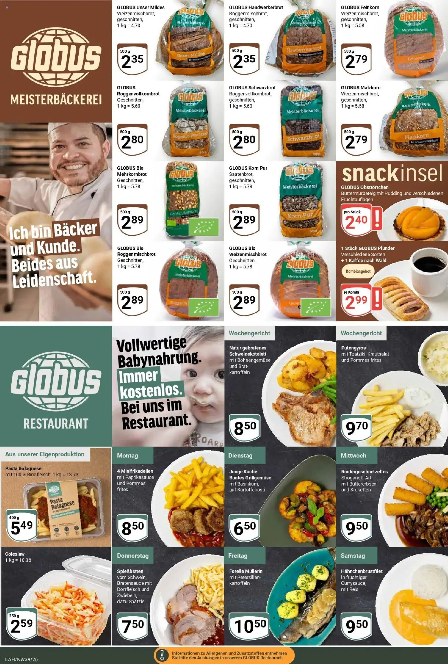 Globus Prospekt Lahnstein (ab 21.09.2026) » Angebote online | Seite: 9 | Produkte: Pommes frites, Pudding, Kartoffeln, Pasta