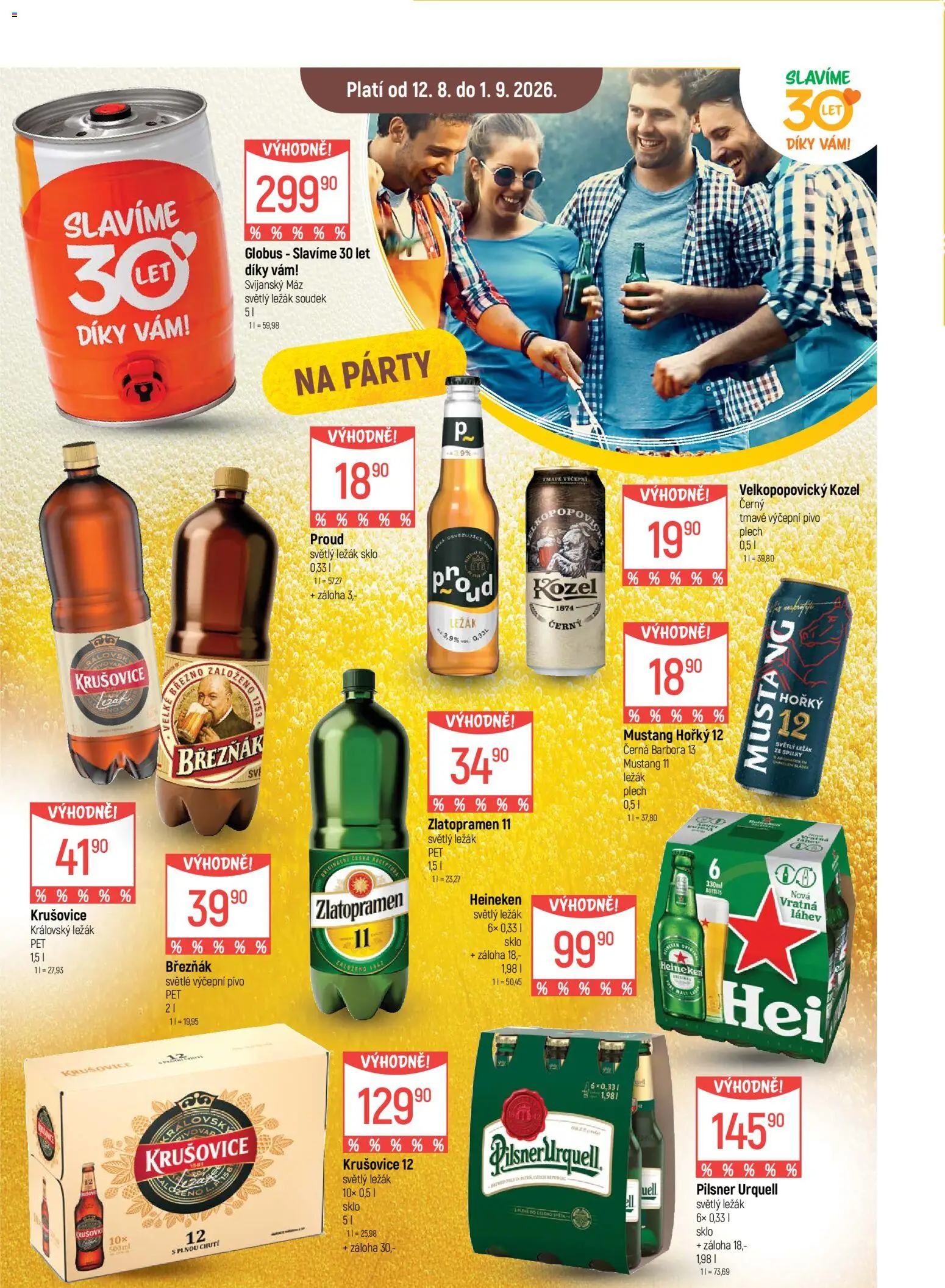 Globus leták - Pivo od 12.08.2026 | Strana: 4 | Produkty: Kozel, Pilsner, Plech, Svijanský Máz