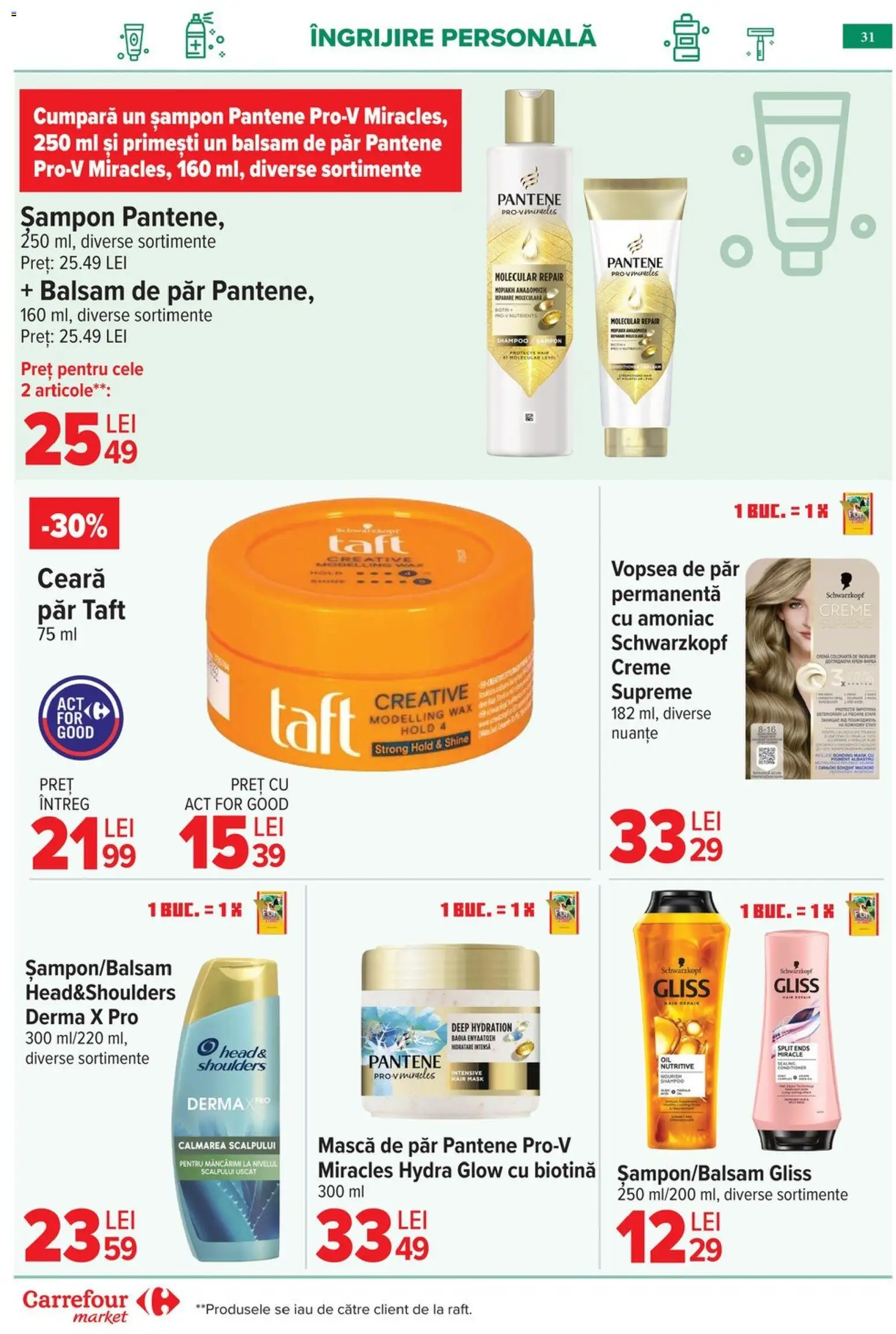 Noul catalog Carrefour – valabil de la 06.05.2026 | Pagină: 34 | Produse: Vopsea, Șampon, Mască de păr, Balsam de păr