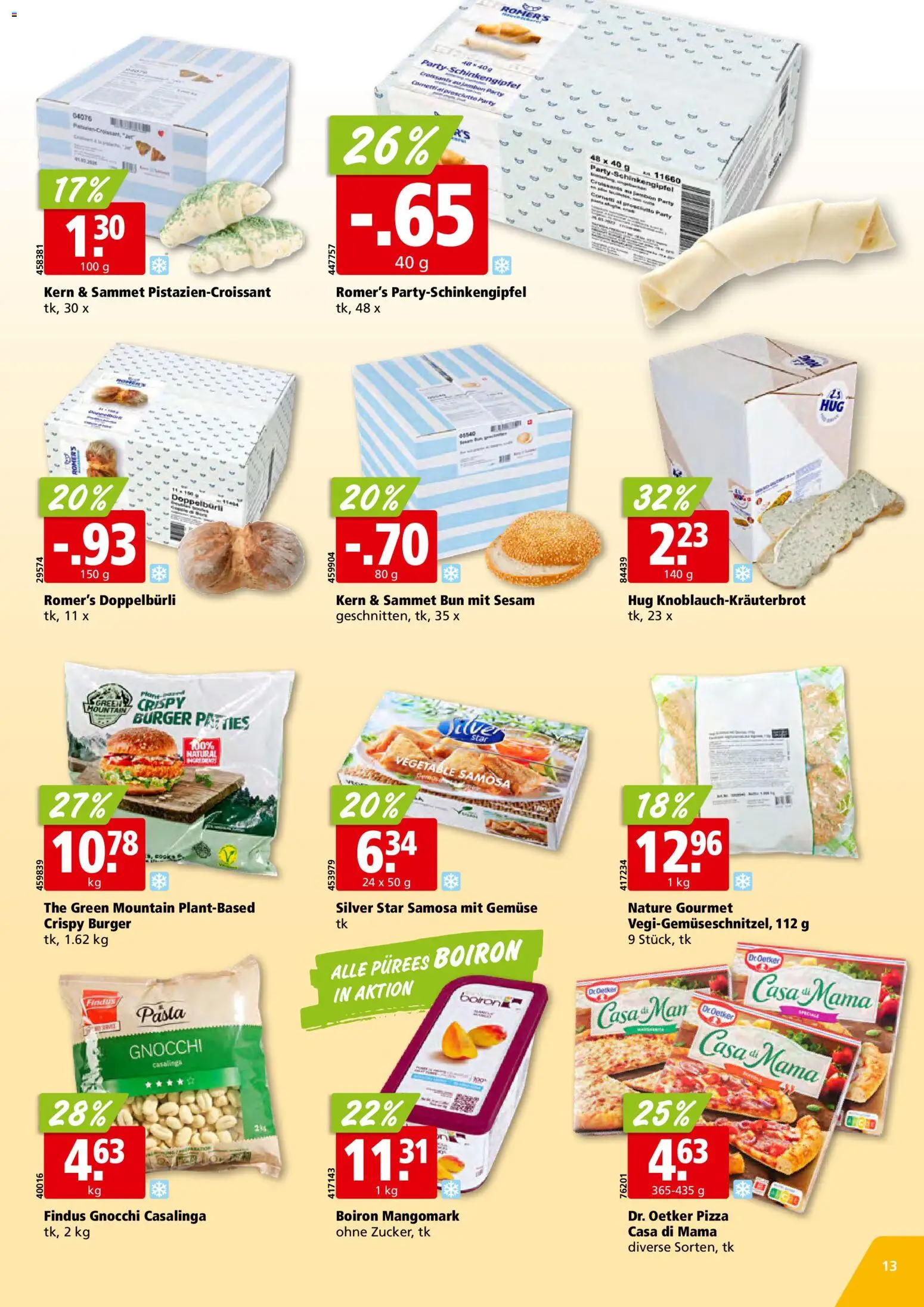 Aligro aktionen – gültig ab 12.10.2026 | Seite: 13 | Produkte: Burger, Pizza, Gemüse, Pasta