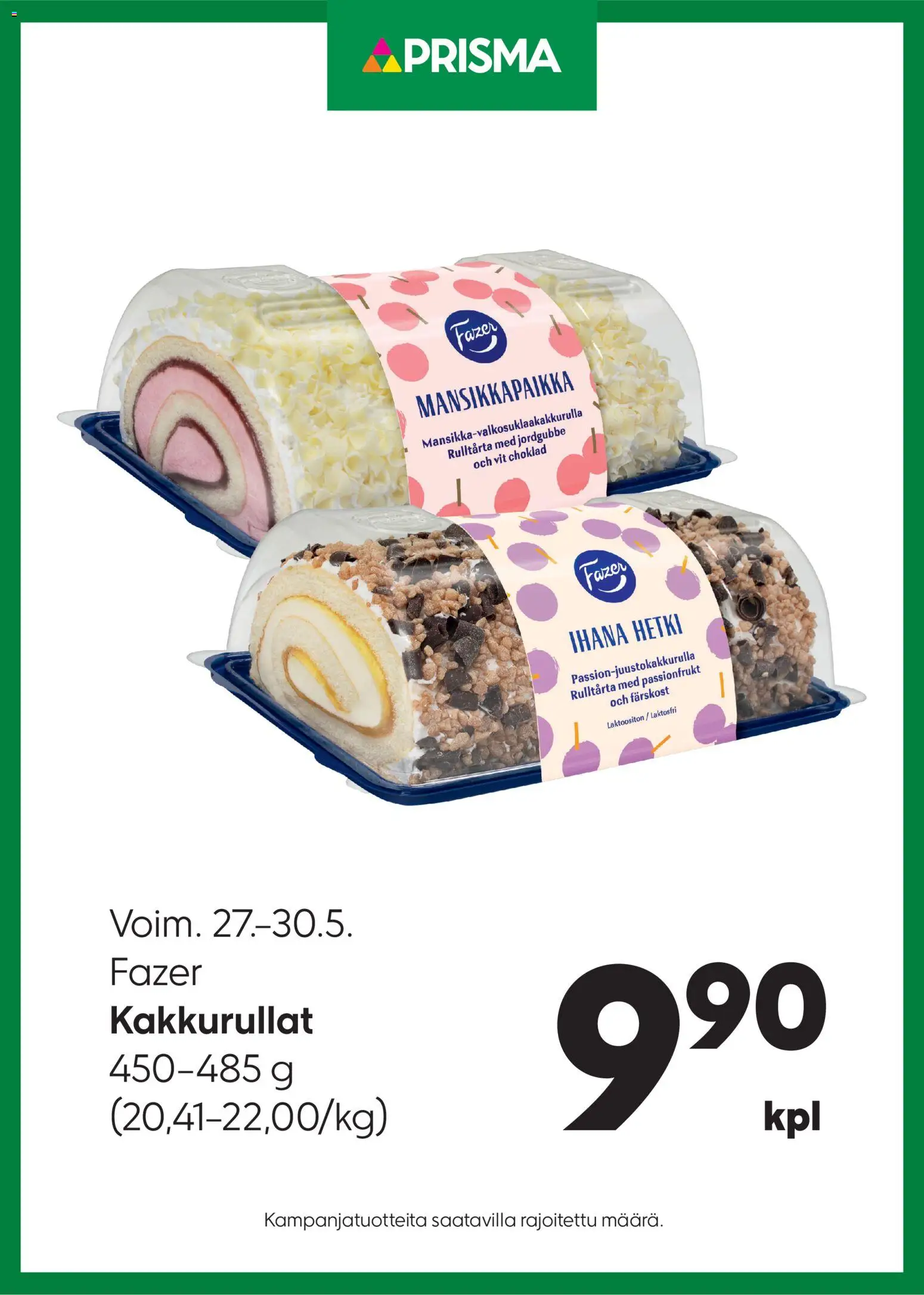 Prisma tarjoukset kakkurullat – voimassa 27.05.2026 alkaen | Sivu: 1