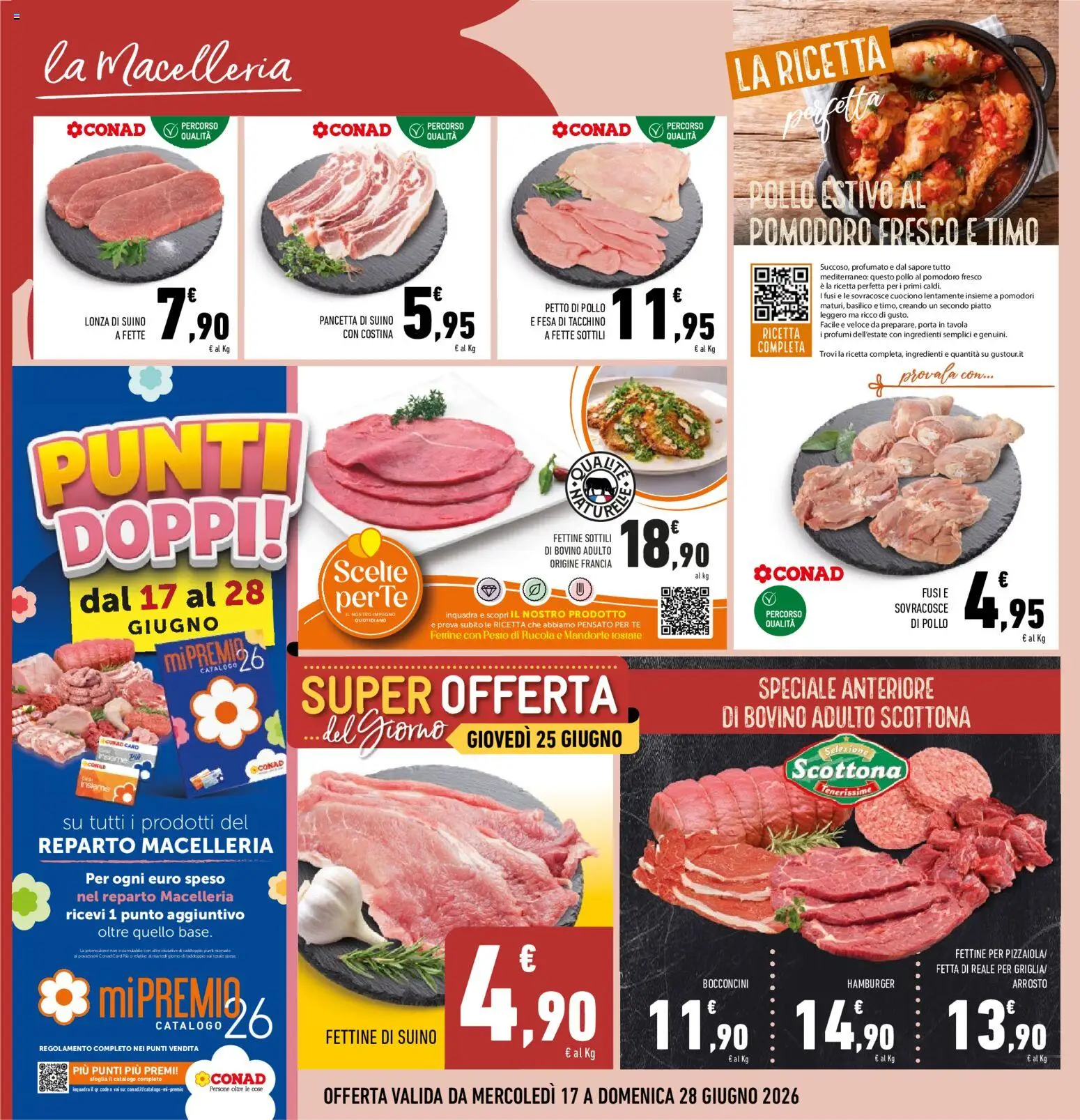 Volantino Conad del 17.06.2026 | Pagina: 16 | Prodotti: Bovino, Pollo, Pomodoro, Pesto
