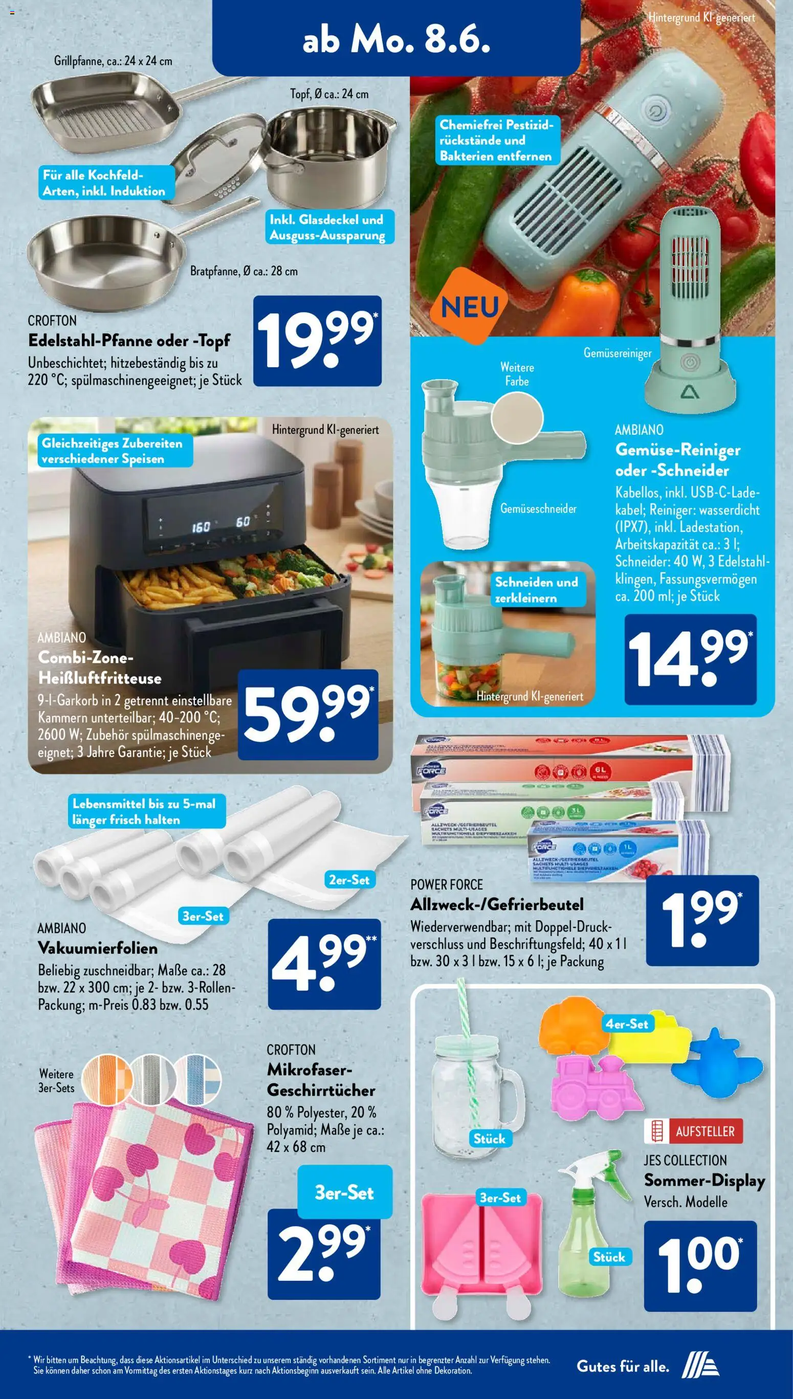 Aldi Süd Prospekt – gültig ab 08.06.2026 | Seite: 2 | Produkte: Kochfeld, Heißluftfritteuse