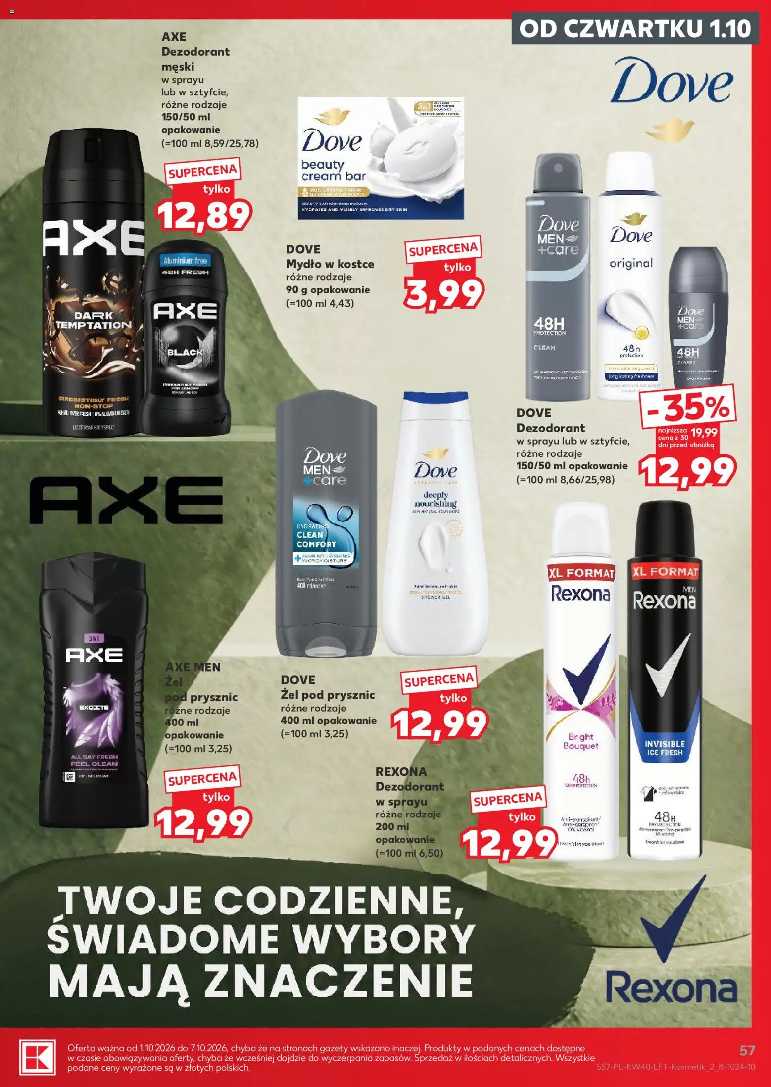 Kaufland Polsko leták od 01.10.2026 | Strana: 57 | Produkty: Mýdlo, Rexona, Dove