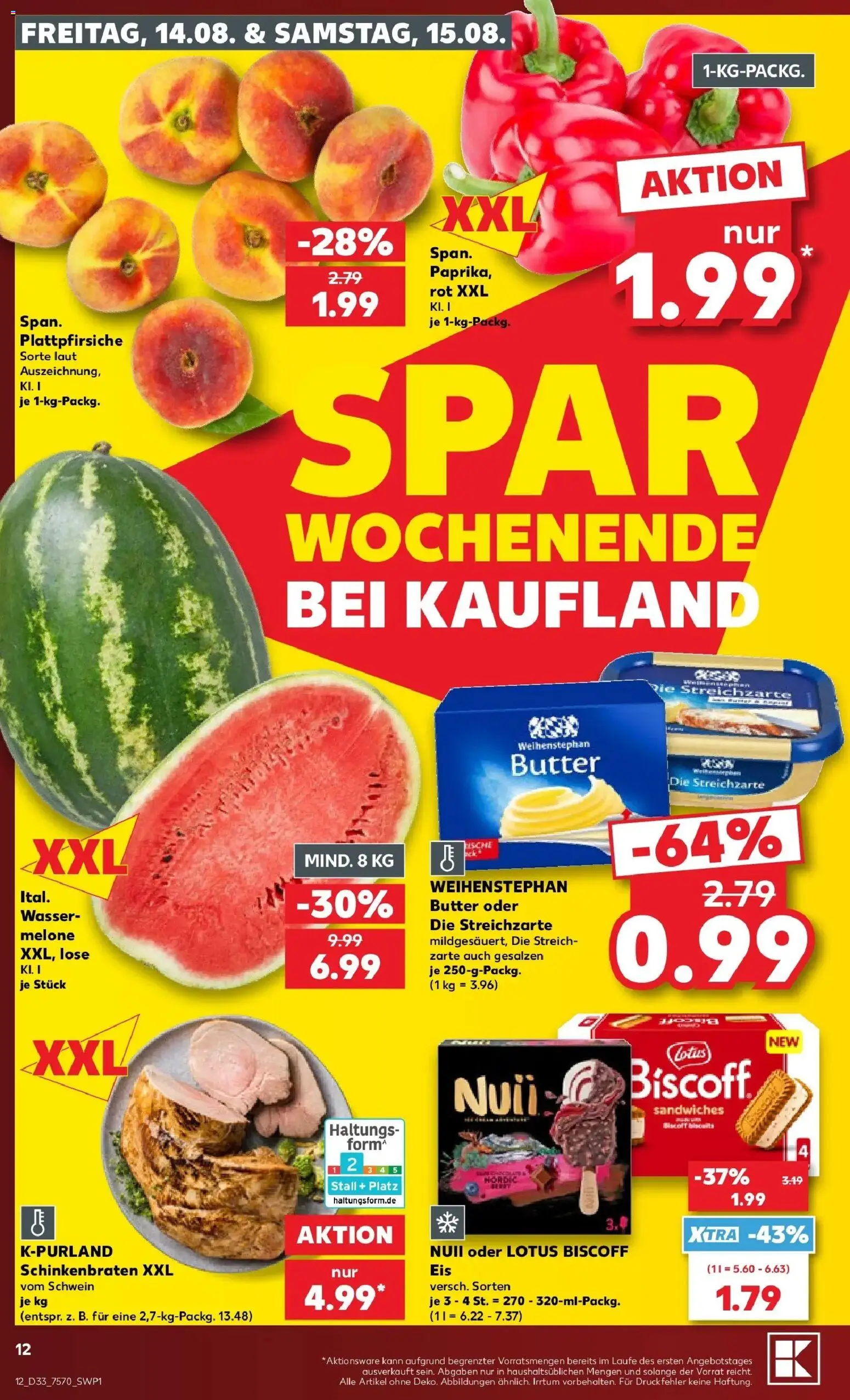Prospekt Kaufland ab 10.08.2026 » Angebote Online zum Blättern | Seite: 21 | Produkte: Butter, Weihenstephan butter, Wasser, Melone