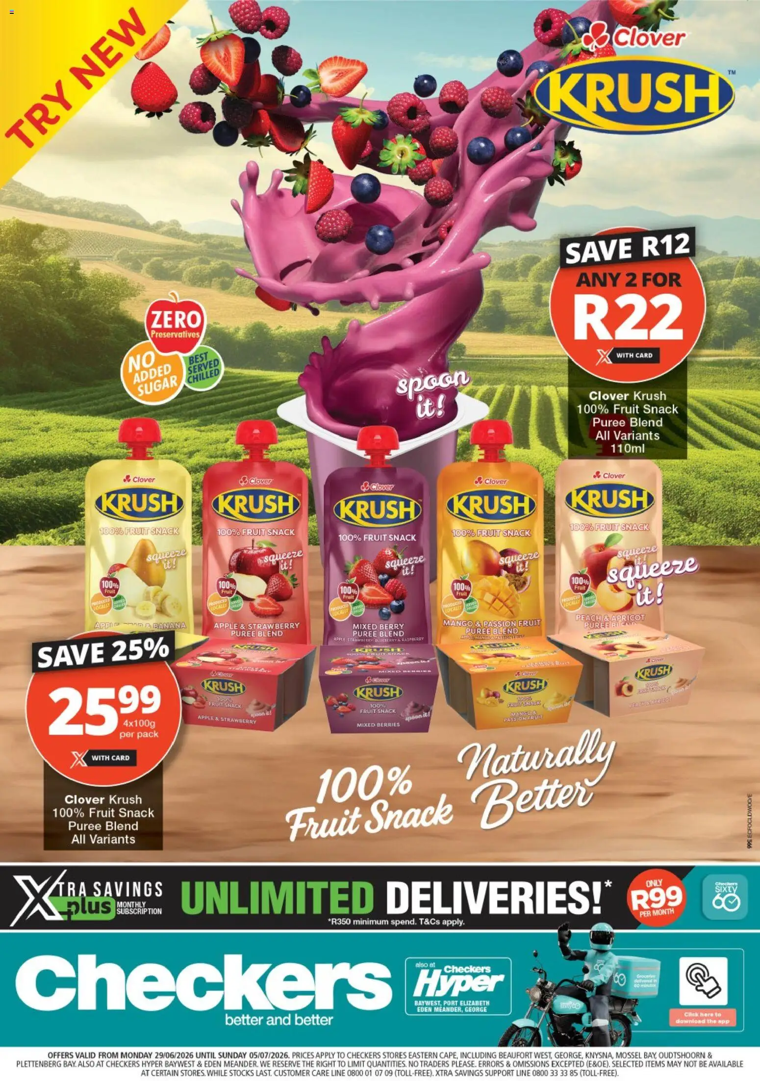 New Checkers catalogue – valid from 29/06/2026 | Page: 1 | Products: Fruit, Sugar, Mango, Peach