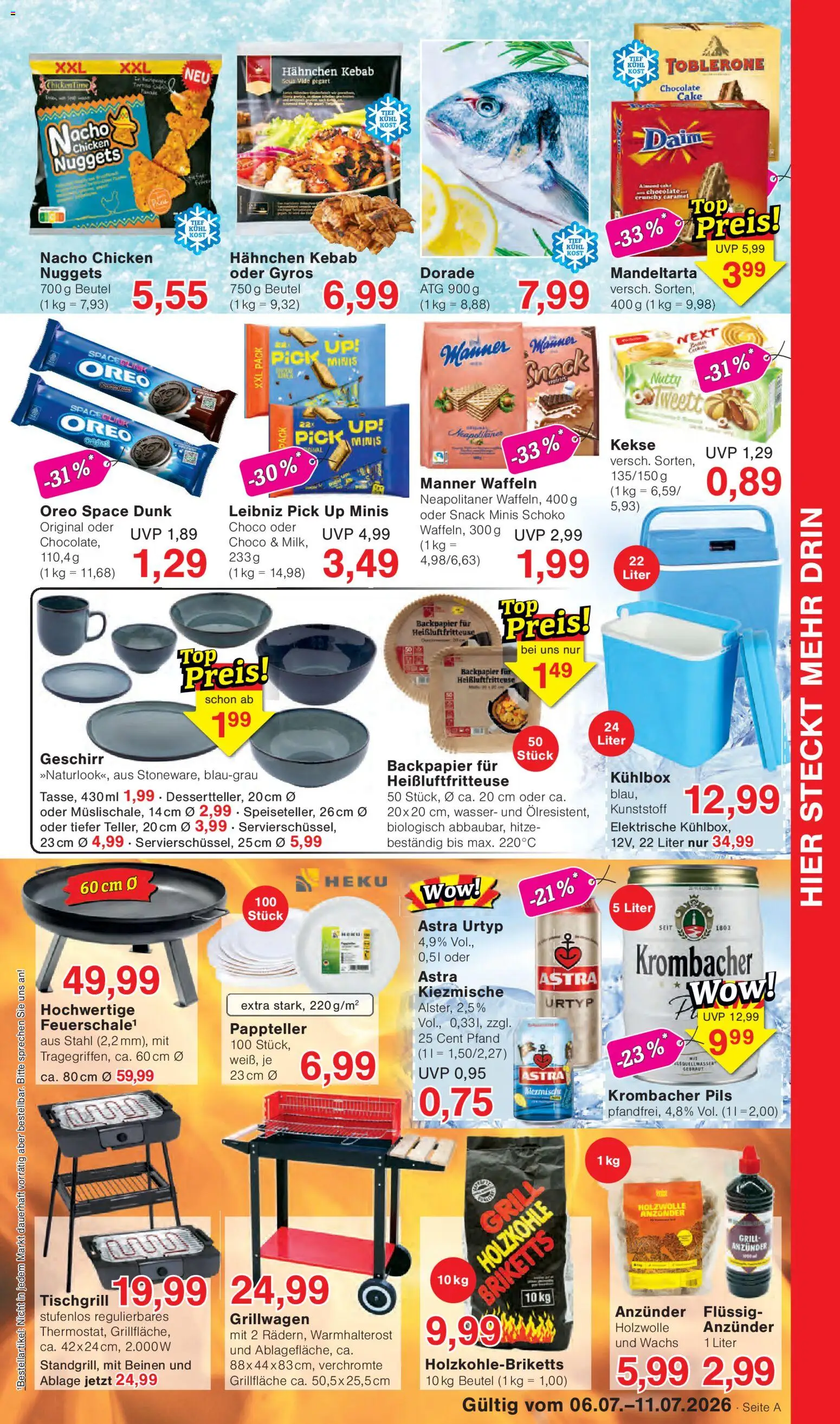 Wiglo Wunderland Prospekt – gültig ab 06.07.2026 | Seite: 9 | Produkte: Grill, Pils, Wasser, Kekse