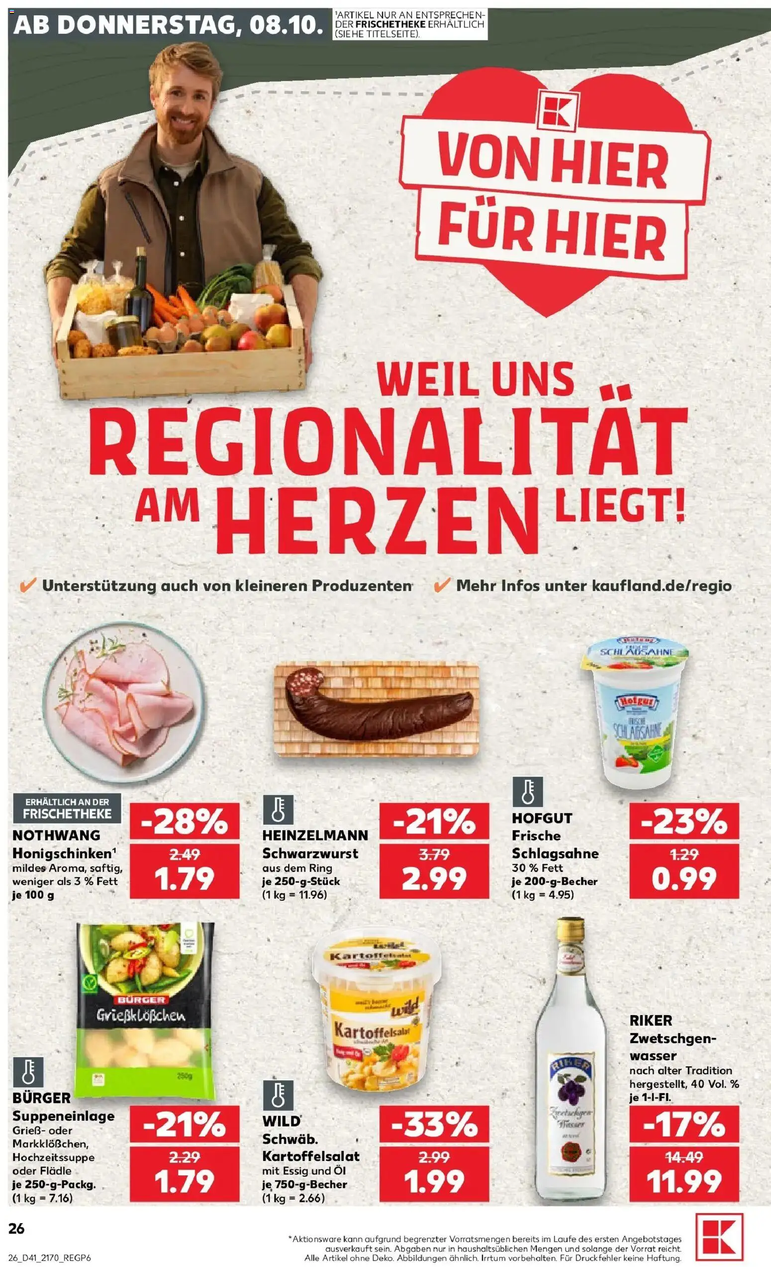 Prospekt Kaufland ab 08.10.2026 » Angebote Online zum Blättern | Seite: 26 | Produkte: Öl, Essig, Burger, Zwetschgen