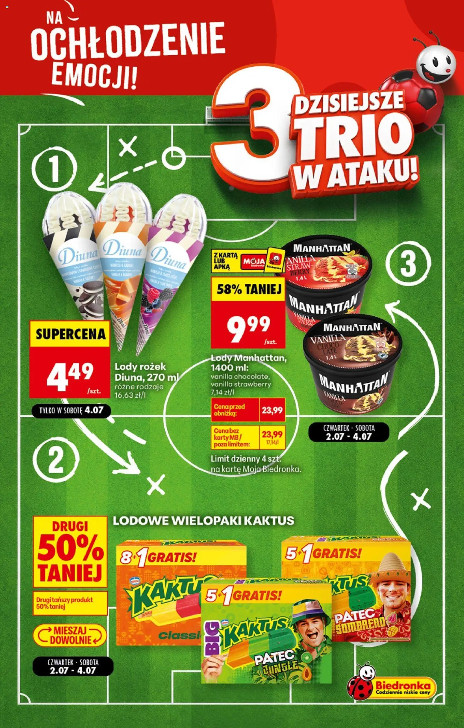 Biedronka gazetka - Football od 04.07.2026 | Strona: 3 | Produkty: Karta, Lody